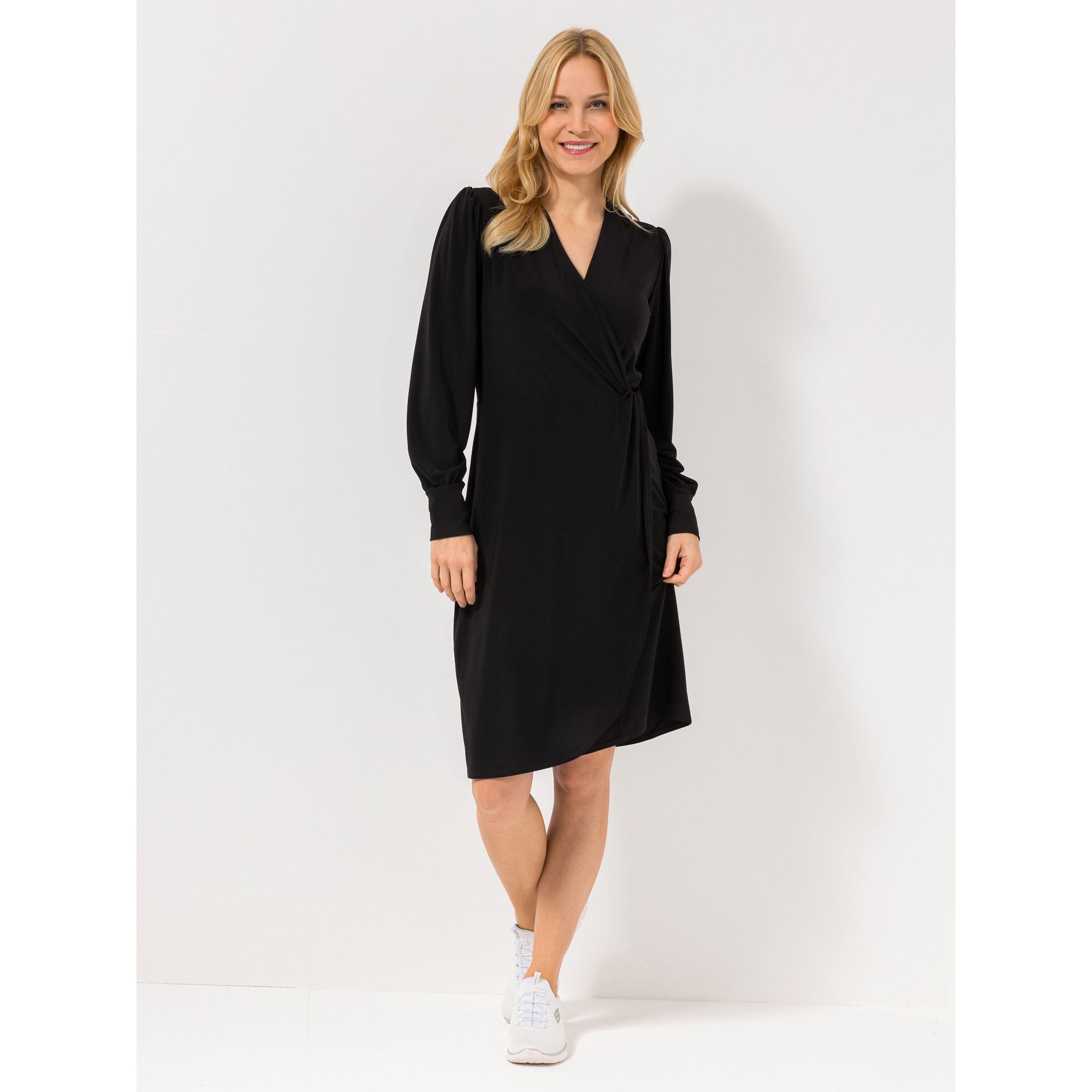 KIM & CO. Kleid, Langarm Brazil Knit Jersey Wickel-Optik knieumspielend