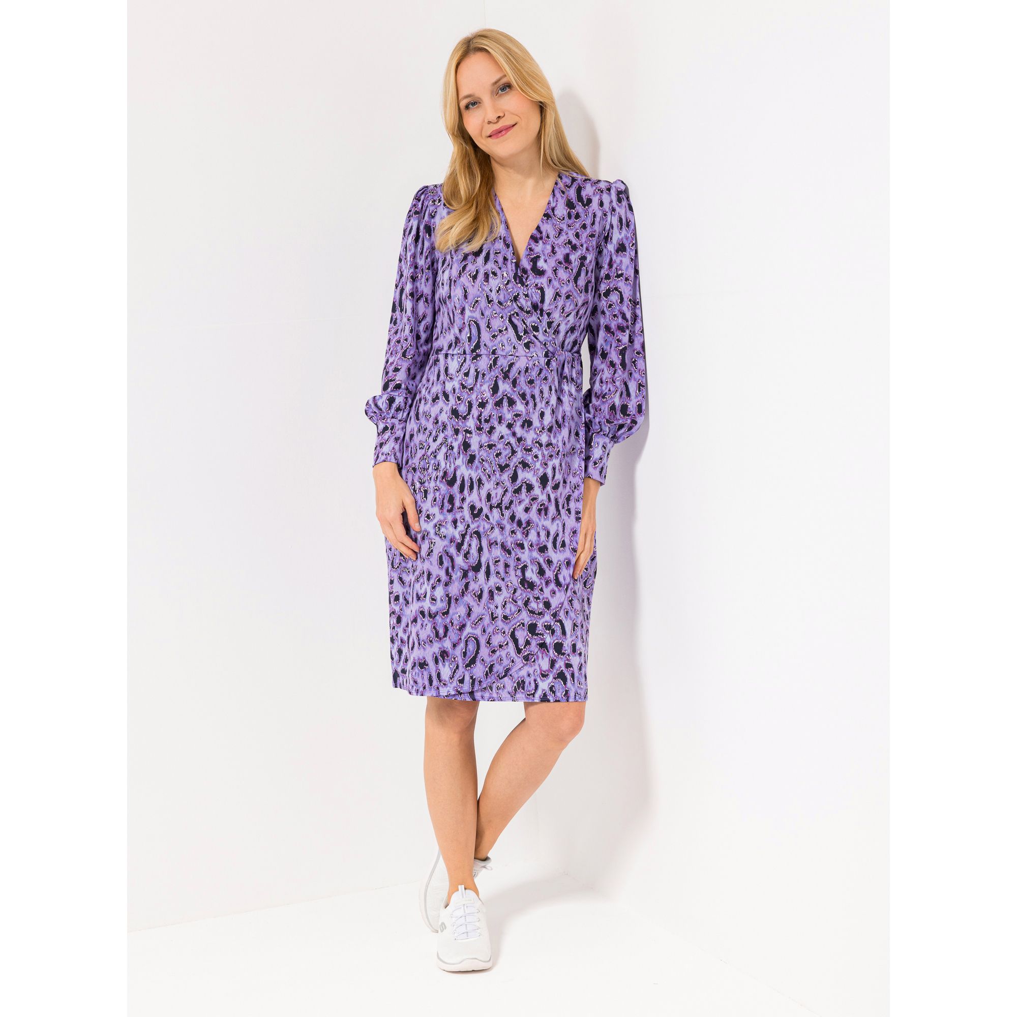 KIM & CO. Kleid, Langarm Brazil Knit Jersey Wickel-Optik knieumspielend