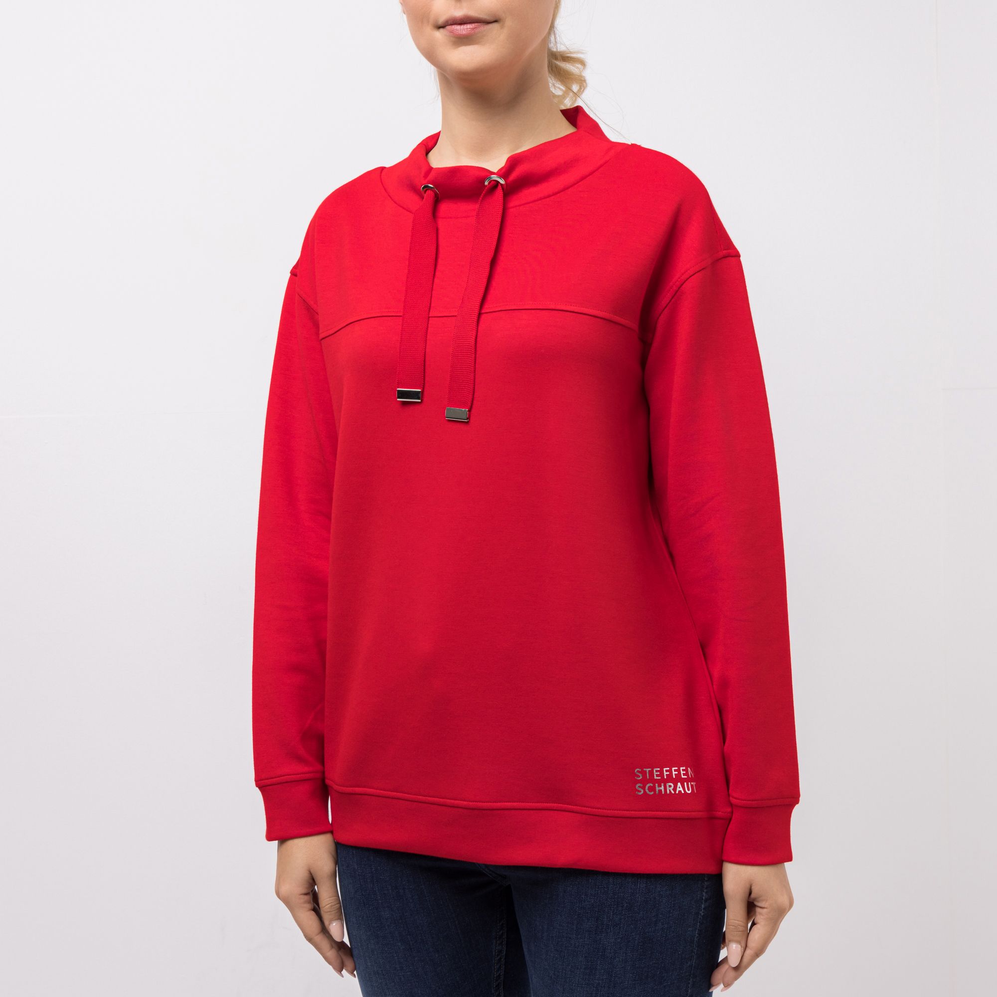 STEFFEN SCHRAUT Scubashirt Stehkragen Logo-Detail leger weit