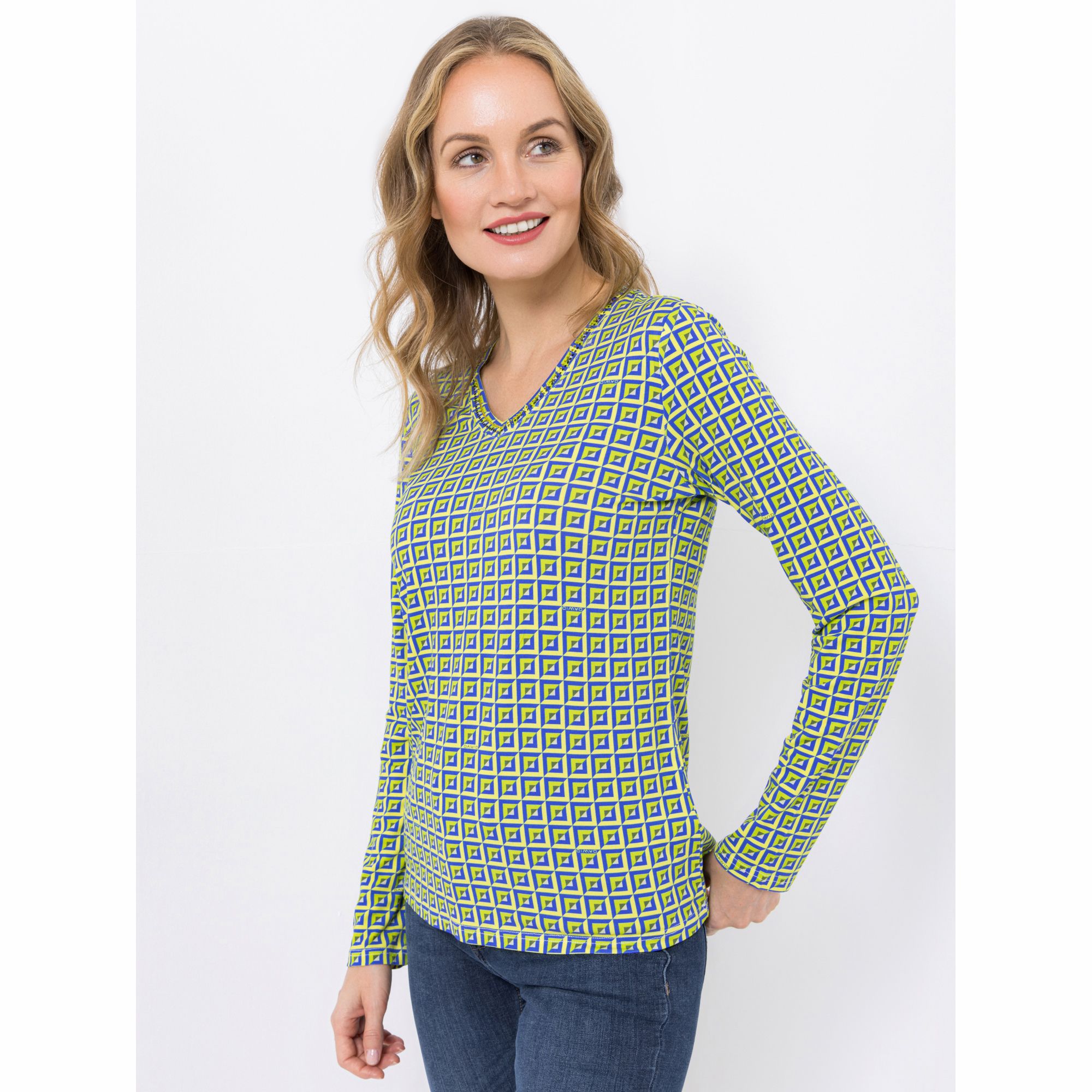 DAWID by Dawid Tomaszewski Shirt, Langarm Strass-Details figurumspielend