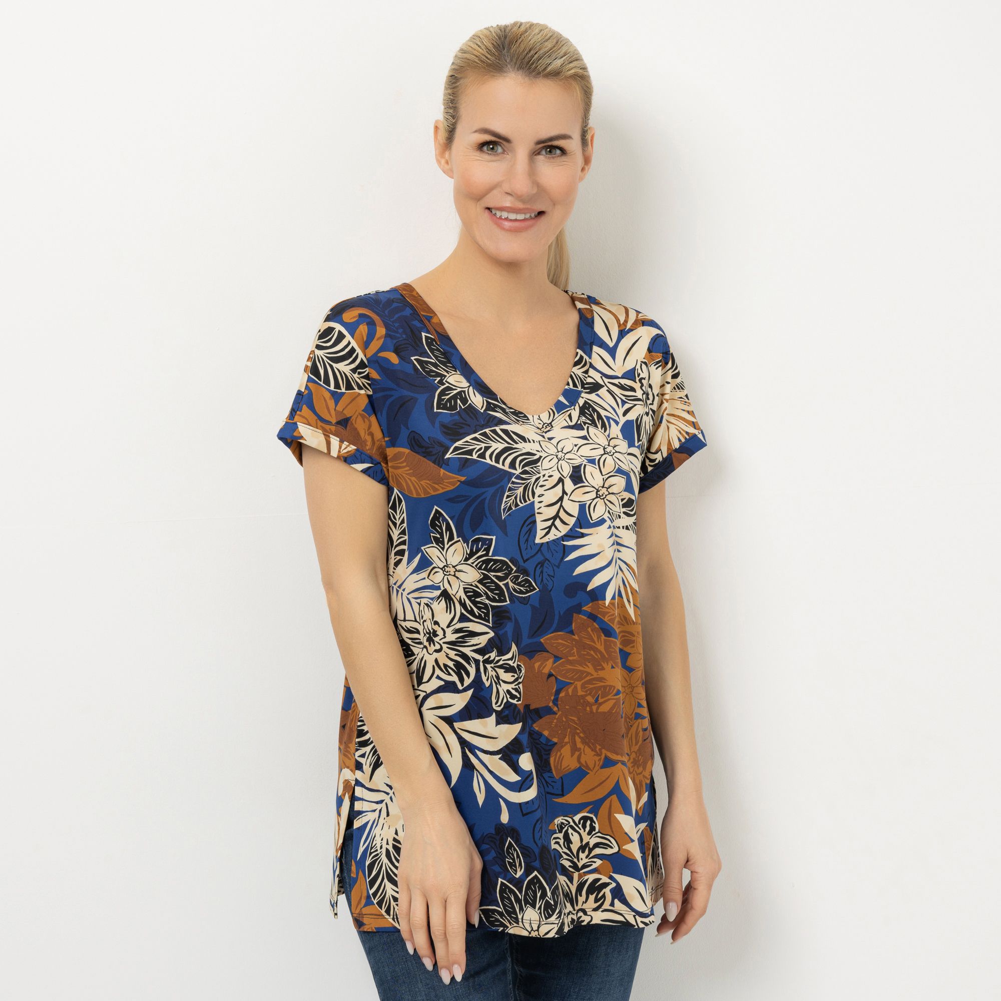 KIM & CO. Shirt, 1/2-Arm Brazil Knit Jersey Wende-Shirt figurumspielend