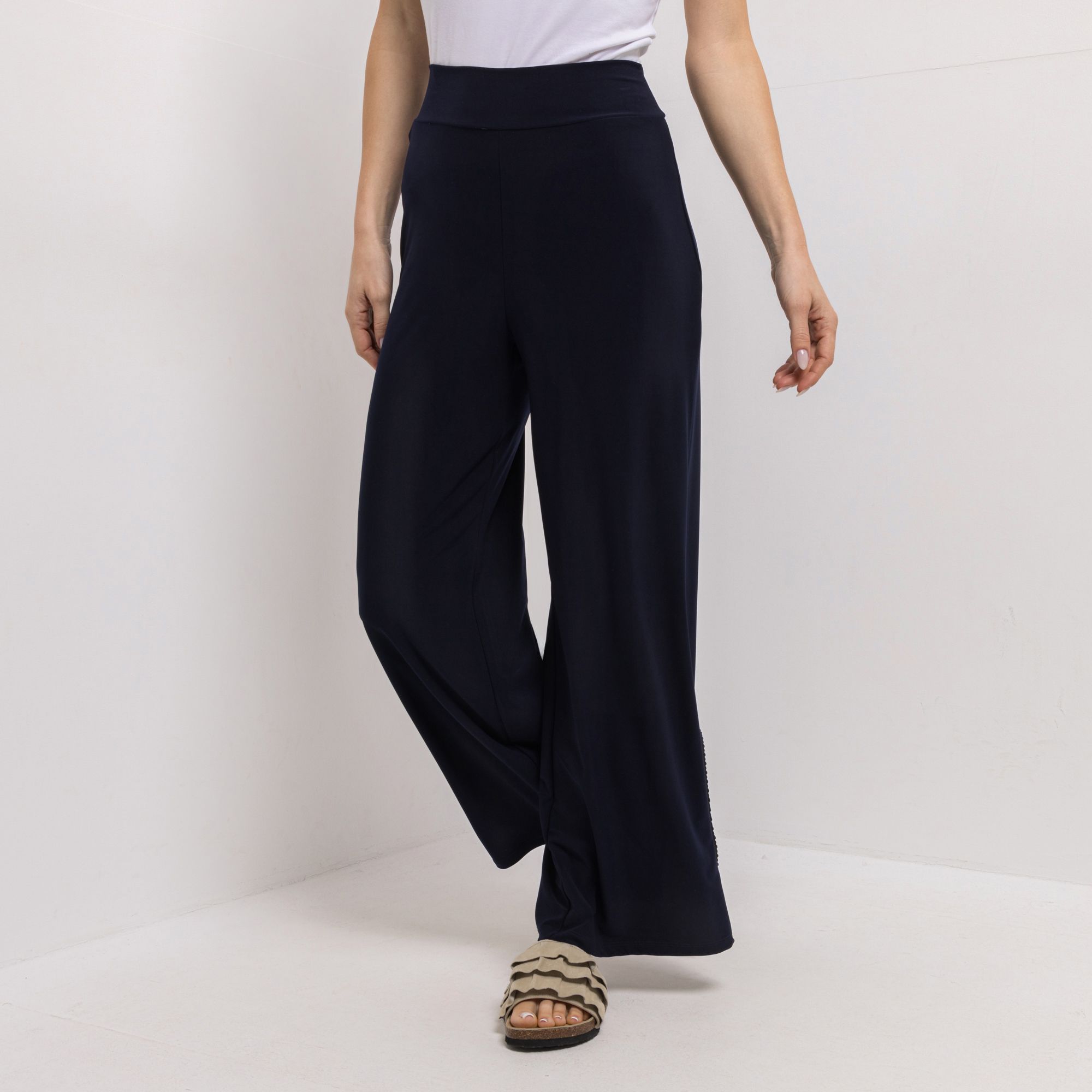 KIM & CO. Hose, lange Form Brazil Knit Jersey Rundumdehnbund weites Bein