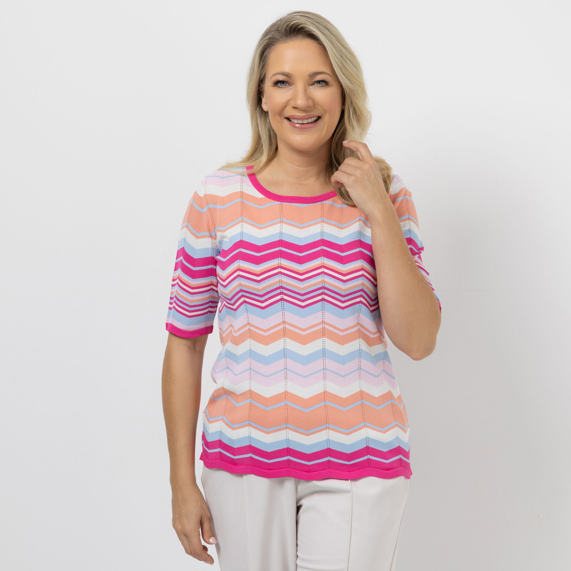 ANNA VON GRIESHEIM Pullover, langer 1/2-Arm Rundhalsausschnitt figurumspielend