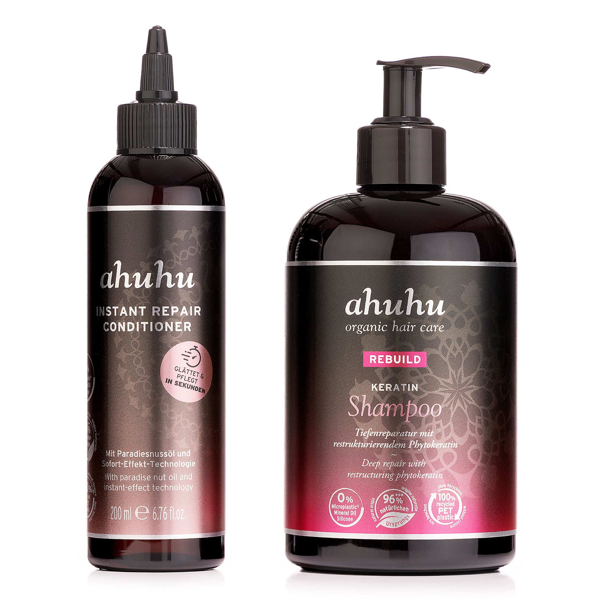 ahuhu Keratin Shampoo 500ml & Instant Repair Conditioner 200ml