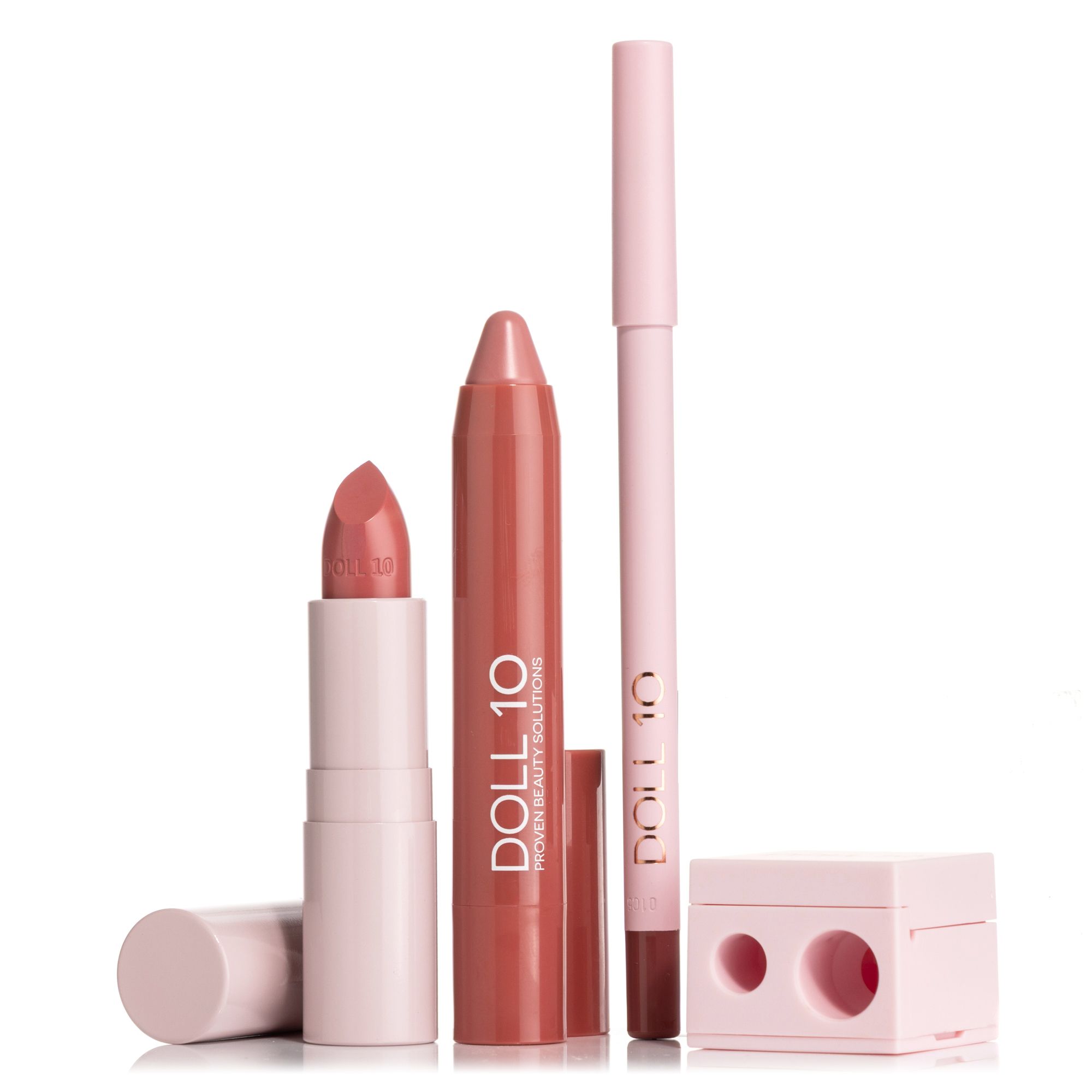 DOLL 10 BEAUTY Lip Crayon 3,2g Lippenstift 3,6g Lipliner 1,2g & Anspitzer