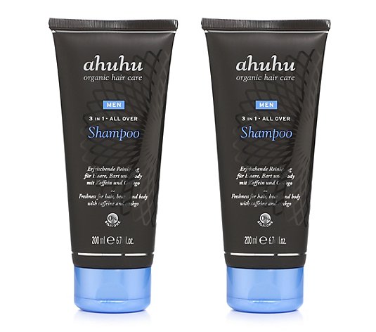 ahuhu organic hair care Men All Over Shampoo 3in1 2x 200ml