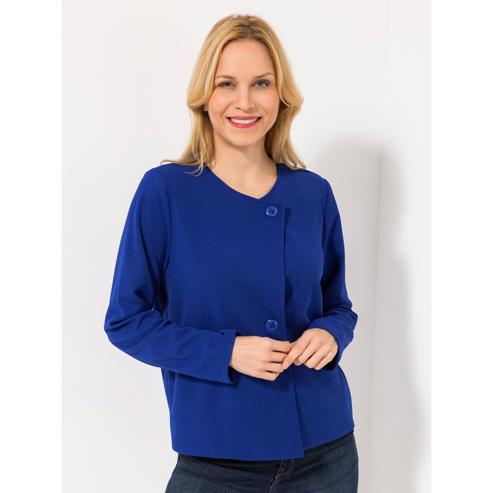 KIM & CO. Jacke, Langarm Ponti Crepe Jersey 1 Knopf Verschluss Reverskragen