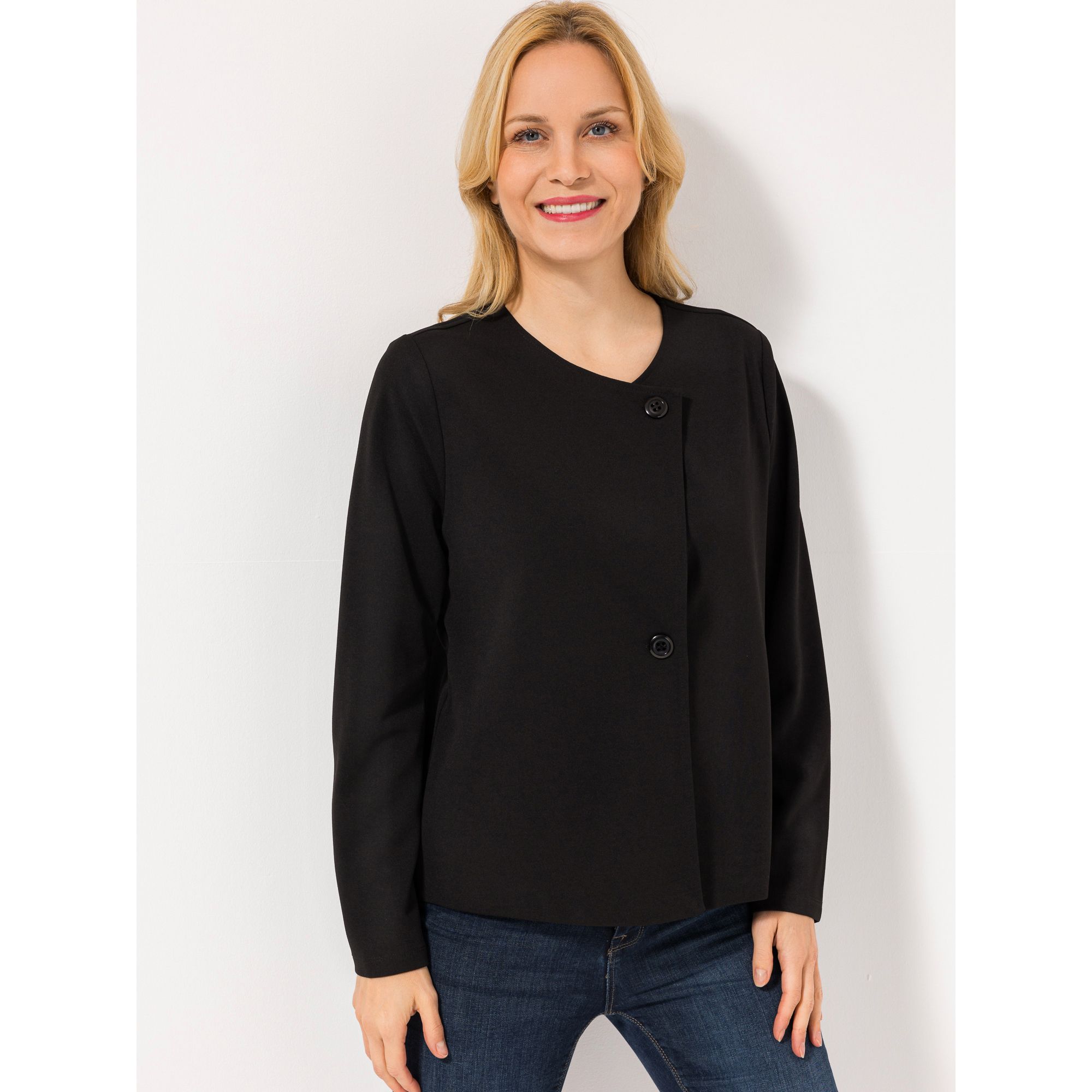 KIM & CO. Jacke, Langarm Ponti Crepe Jersey 1 Knopf Verschluss Reverskragen