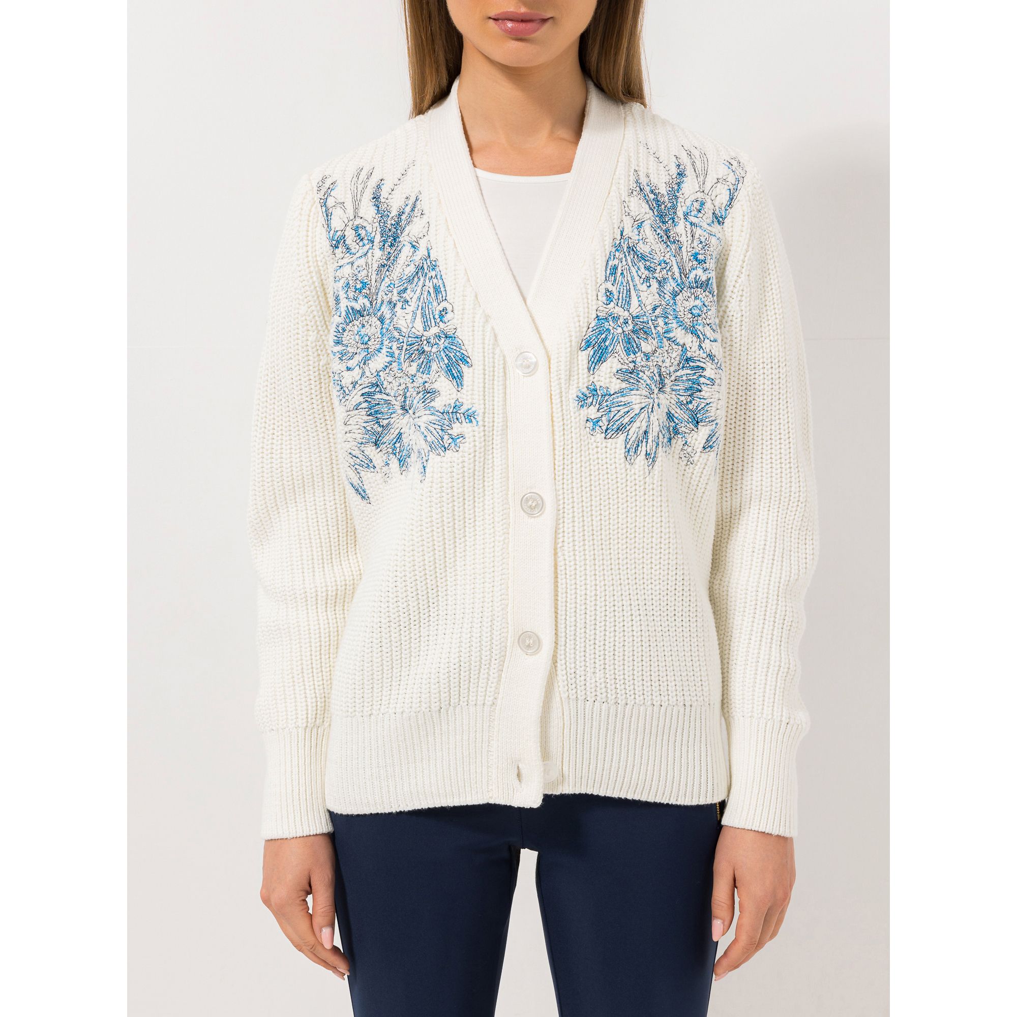 STEFFEN SCHRAUT Cardigan V-Ausschnitt Knopfleiste leger weit