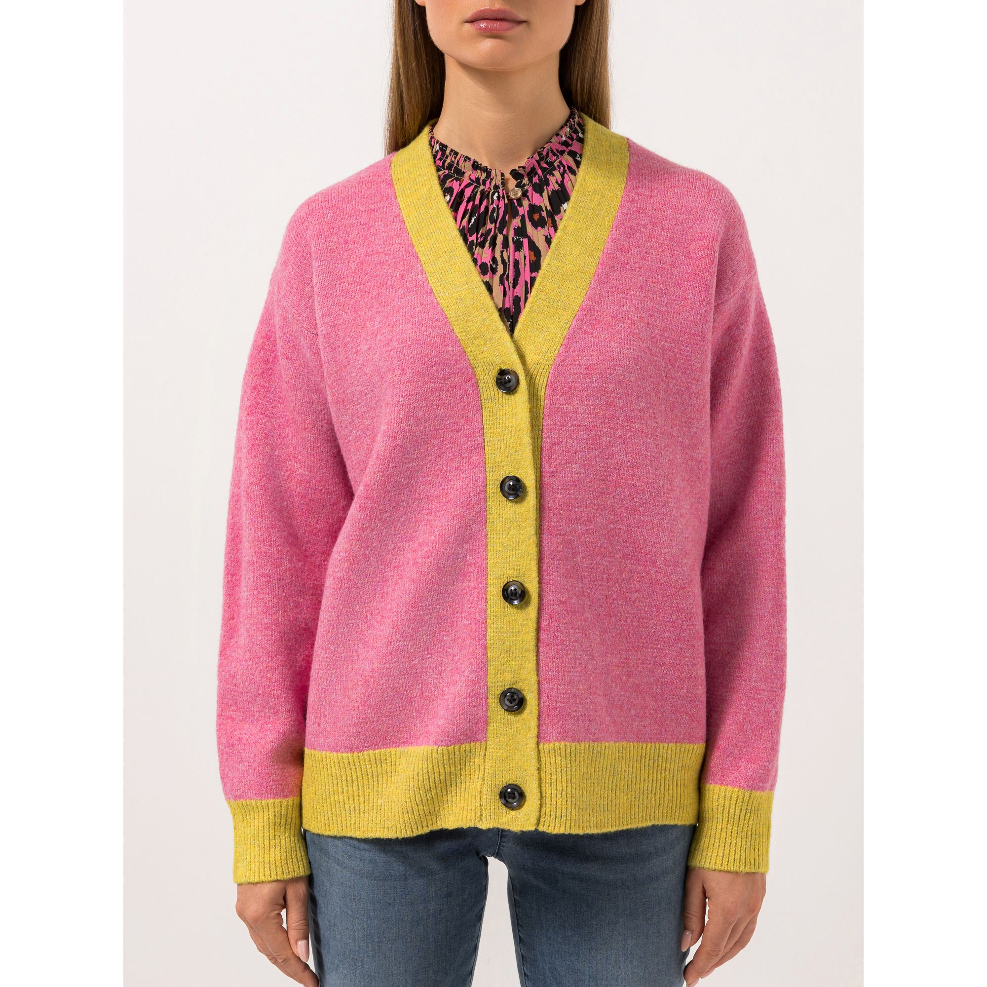 STEFFEN SCHRAUT Cardigan Knopfleiste Colourblocking leger weit