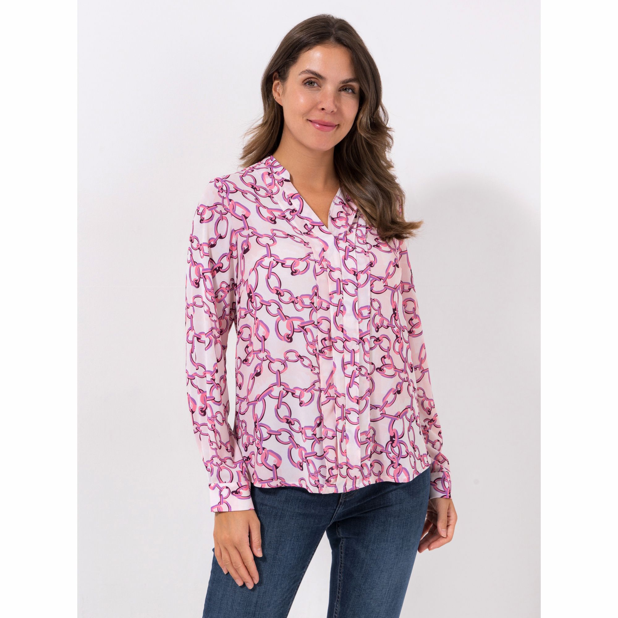 DAWID by Dawid Tomaszewski Bluse, V-Ausschnitt Manschetten figurumspielend