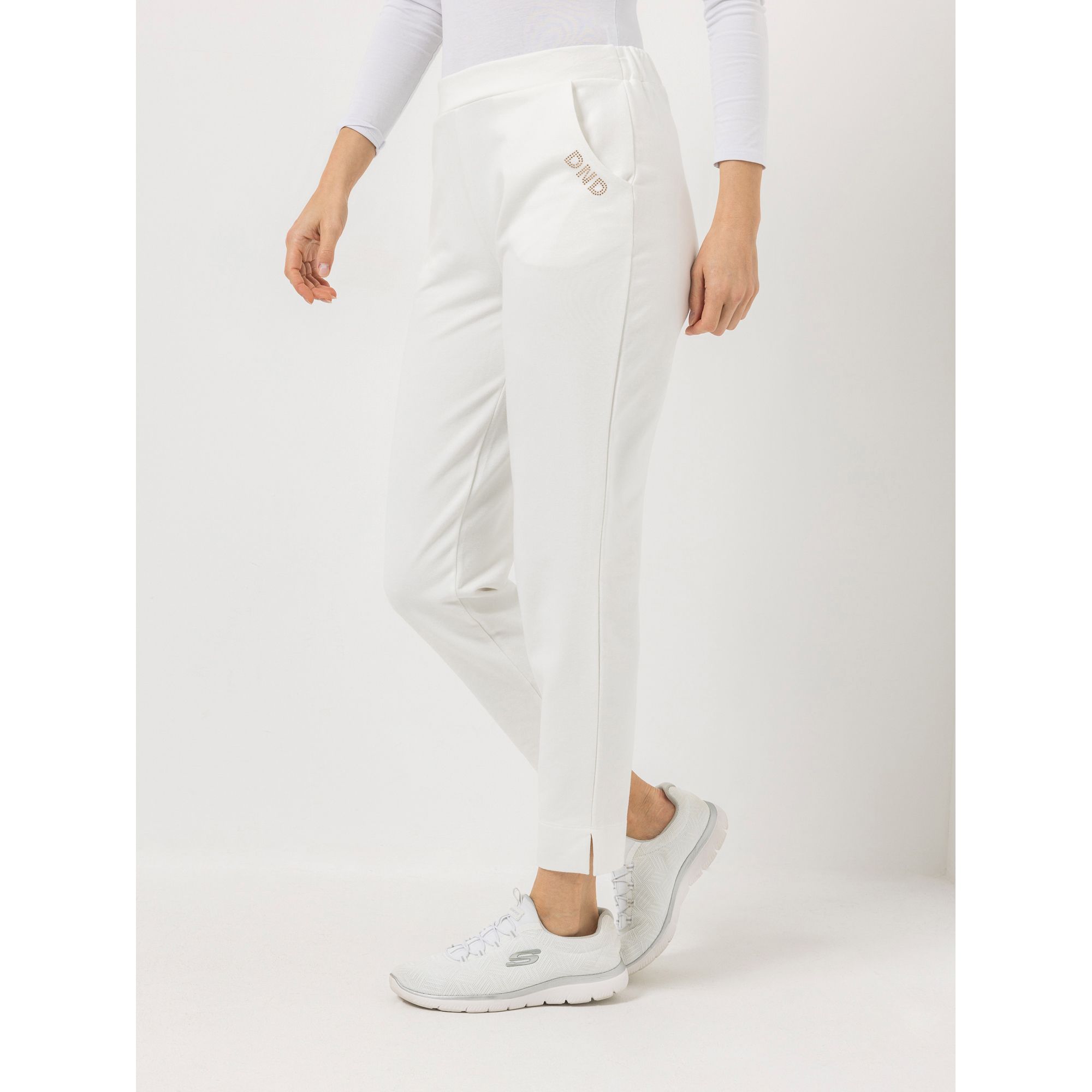 DINE 'N' DANCE Sweathose knöchellang Strassdetail konischer Beinverlauf