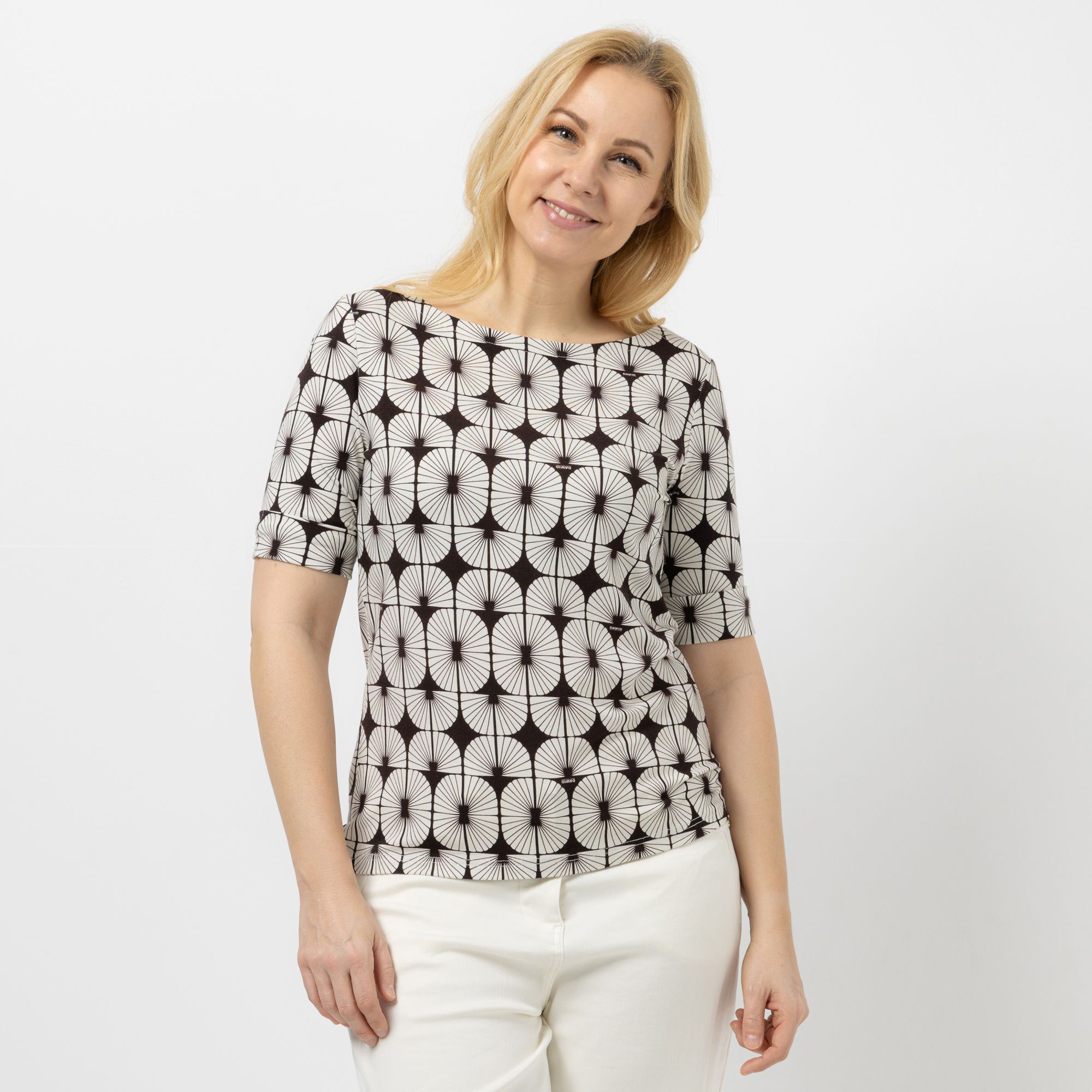 DAWID by Dawid Tomaszewski Shirt, 1/2-Arm Allover-Druck figurbetont