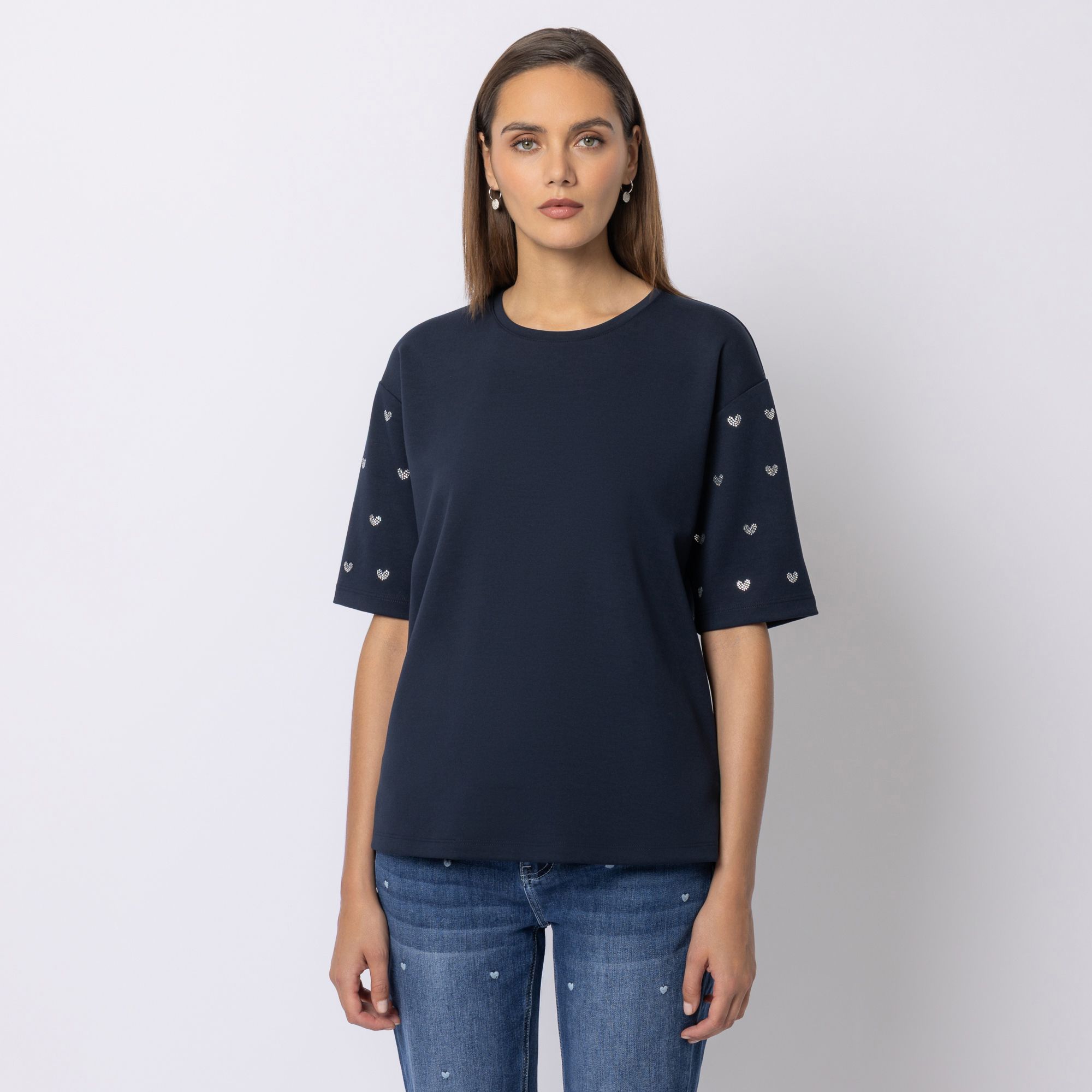 STEFFEN SCHRAUT Shirt, 1/2-Arm Herz-Motiv Seitenschlitze leger weit