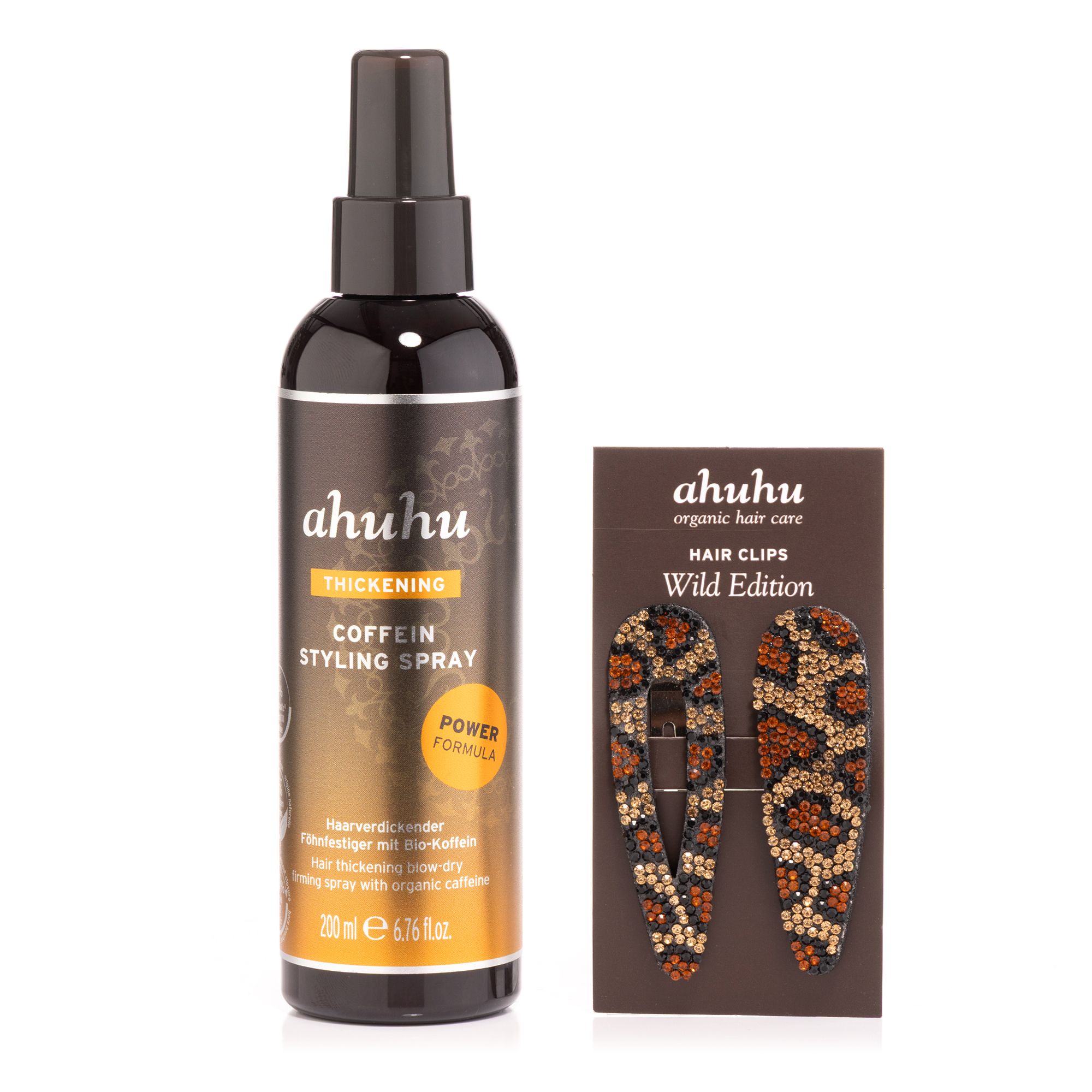 ahuhu Coffein Styling Spray 200ml 2x Hair Clips