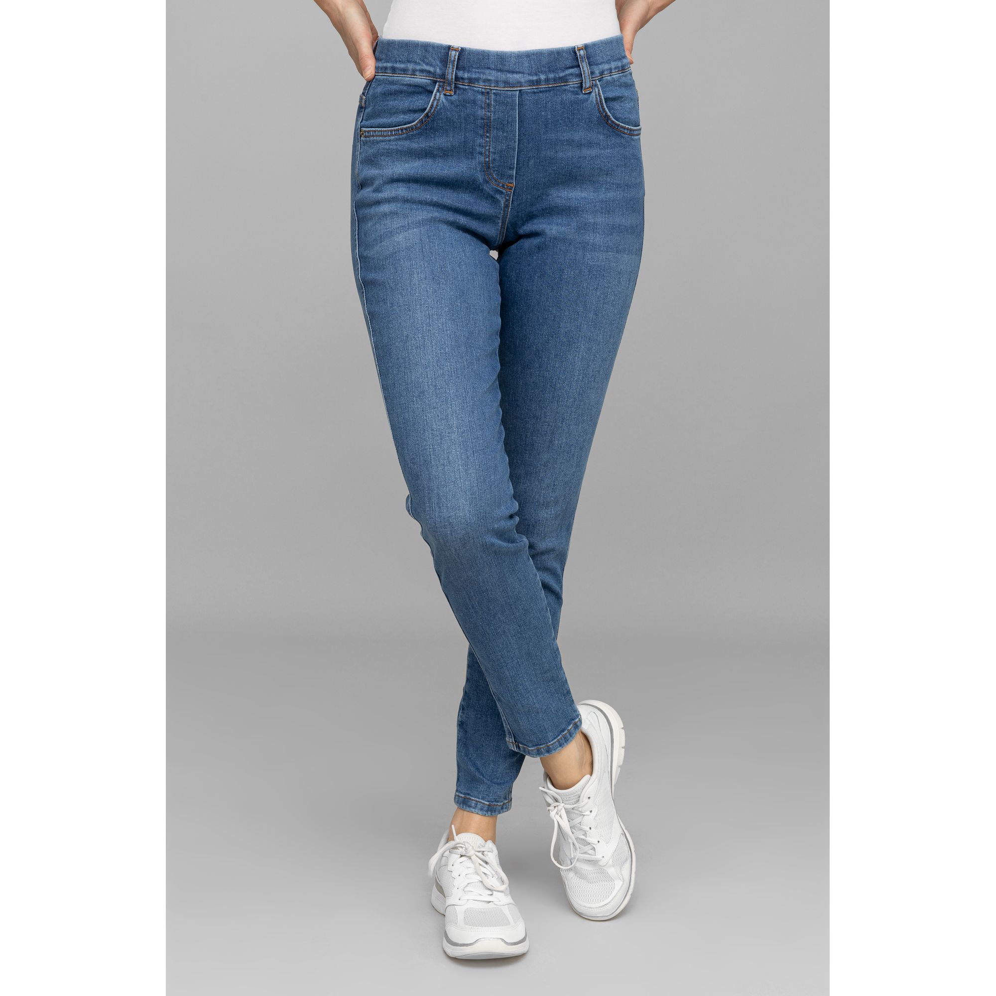 STUDIO UNIQUE® Jeggings, elastisch LENZING™ aufgesetzte Taschen schmales Bein