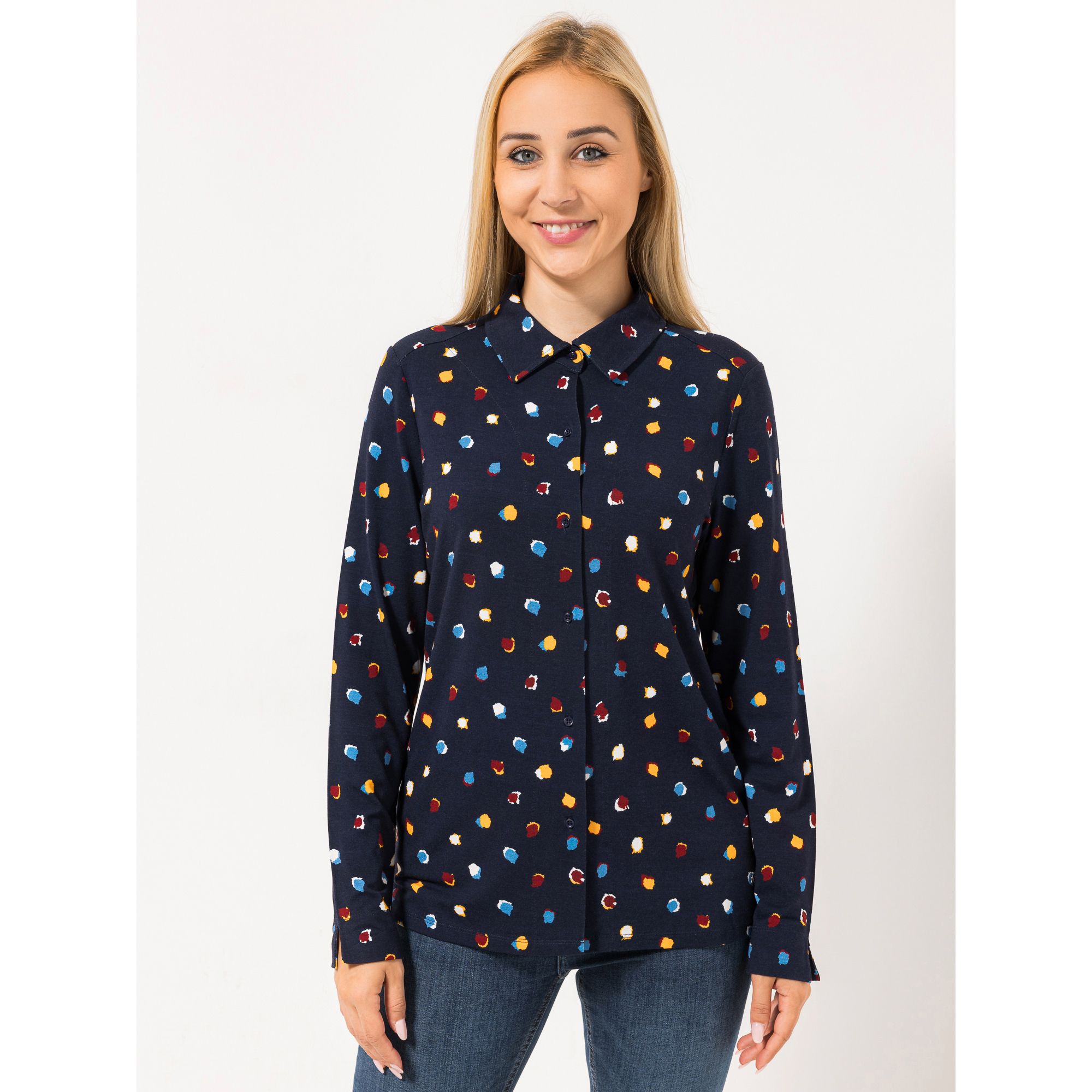 EVA LUTZ Jerseybluse Lea Kragen mit ECOVERO Viskose figurumspielend