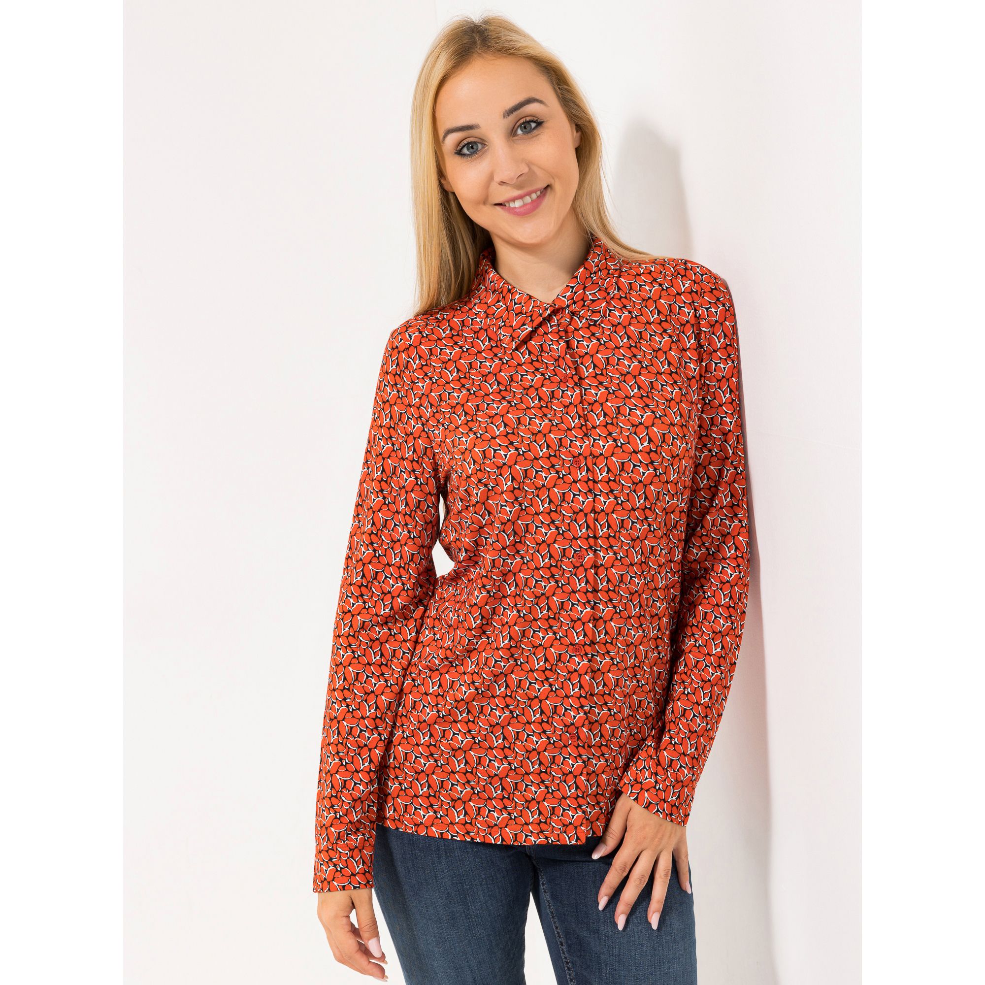 EVA LUTZ Jerseybluse Lea Kragen mit ECOVERO Viskose figurumspielend