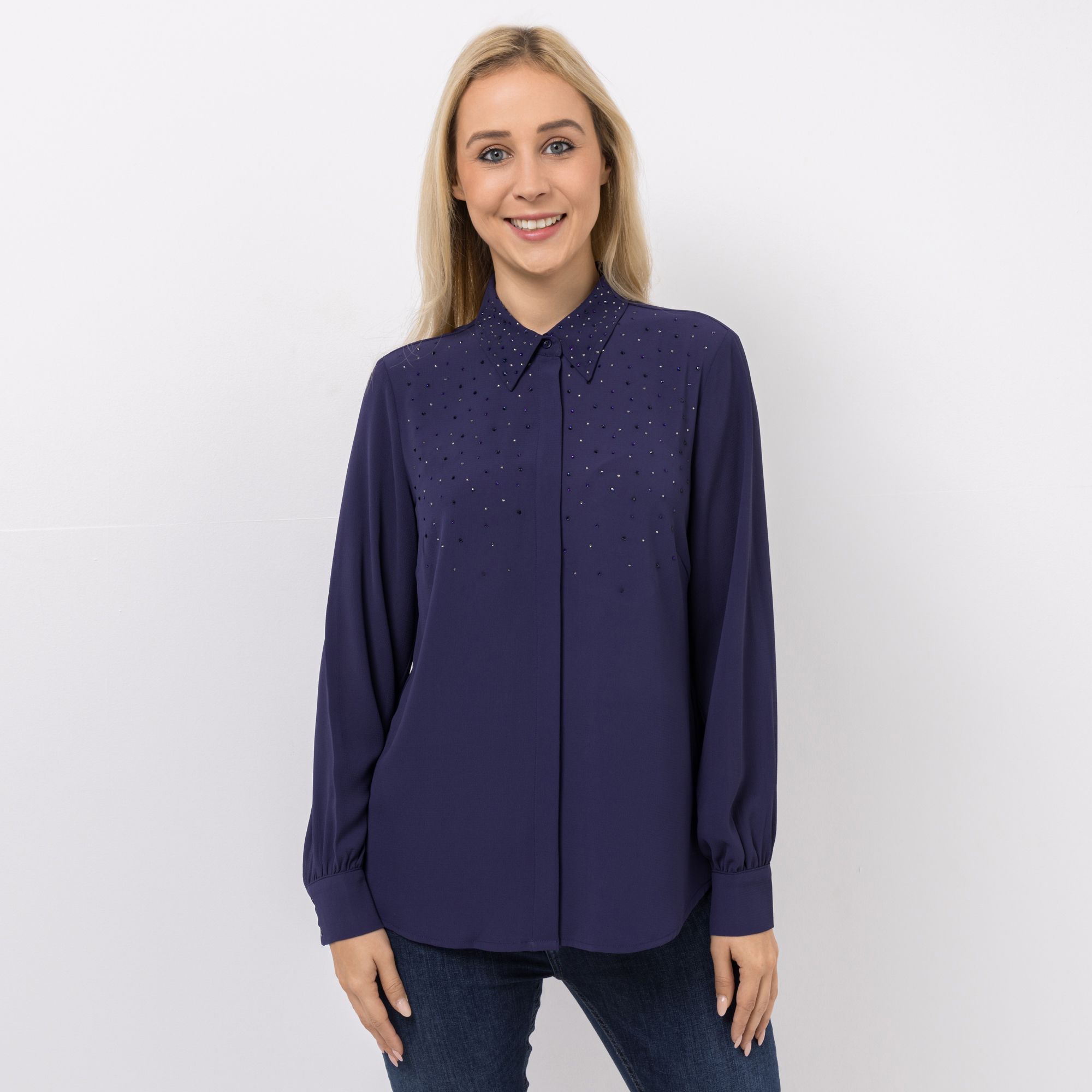 DAWID by Dawid Tomaszewski Bluse, Manschetten Strasssteine figurumspielend