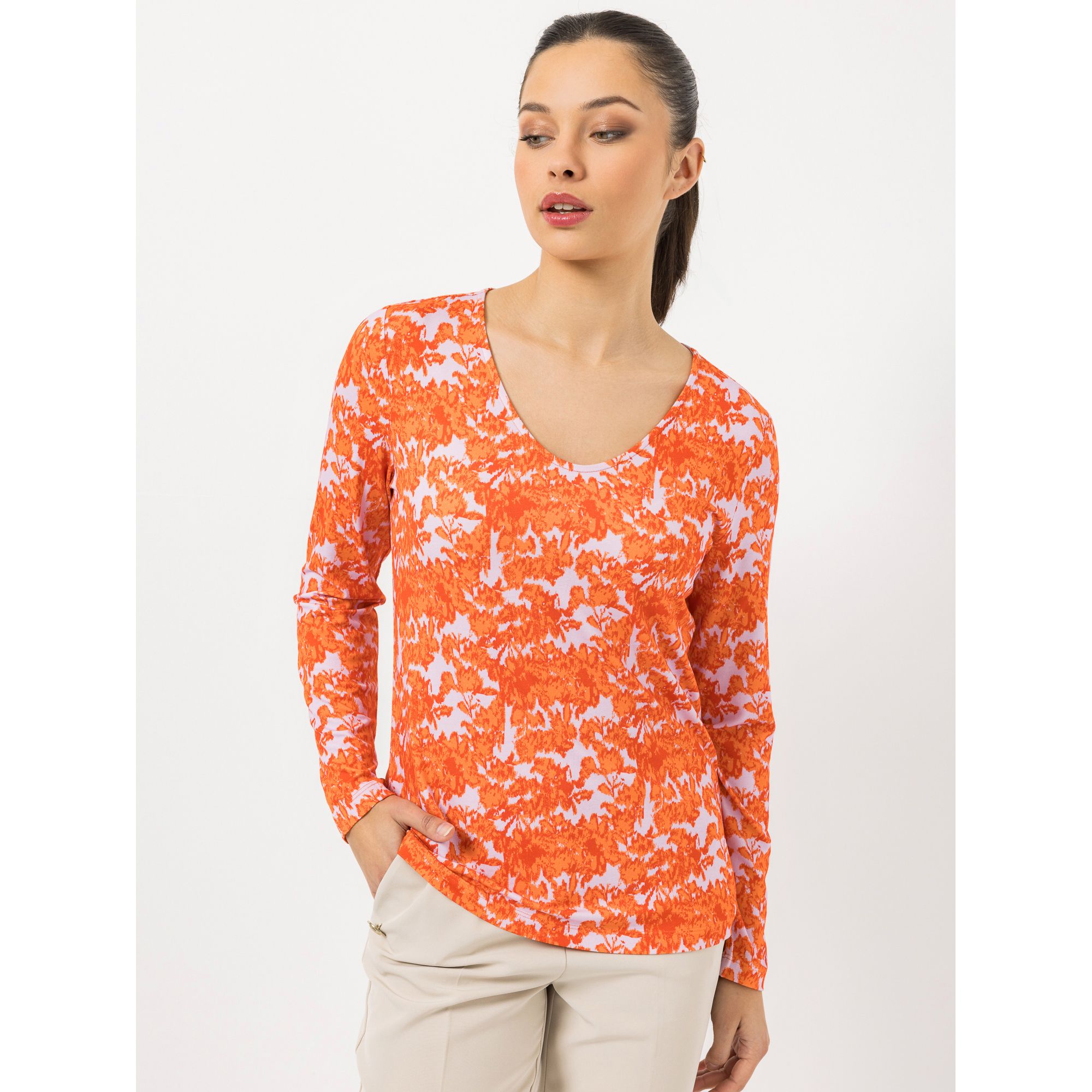 STEFFEN SCHRAUT Shirt, 3/4-Arm V-Ausschnitt bedruckt figurumspielend