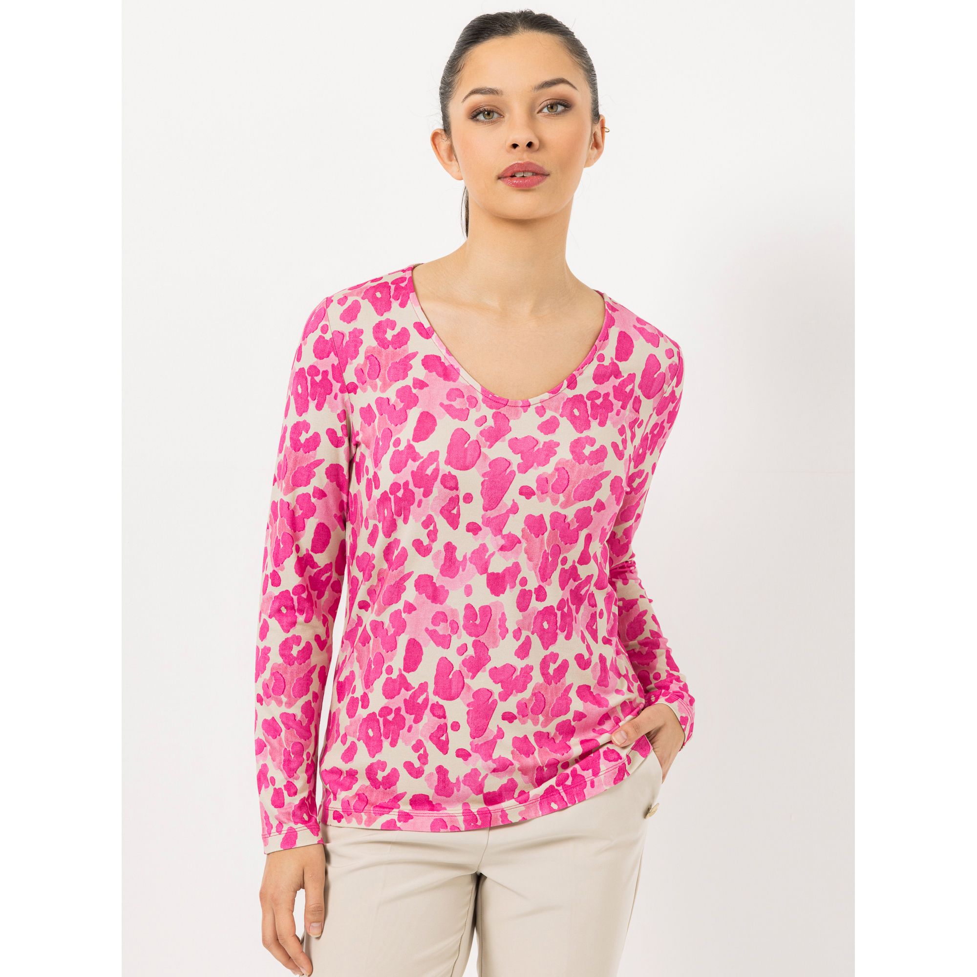 STEFFEN SCHRAUT Shirt, 3/4-Arm V-Ausschnitt bedruckt figurumspielend