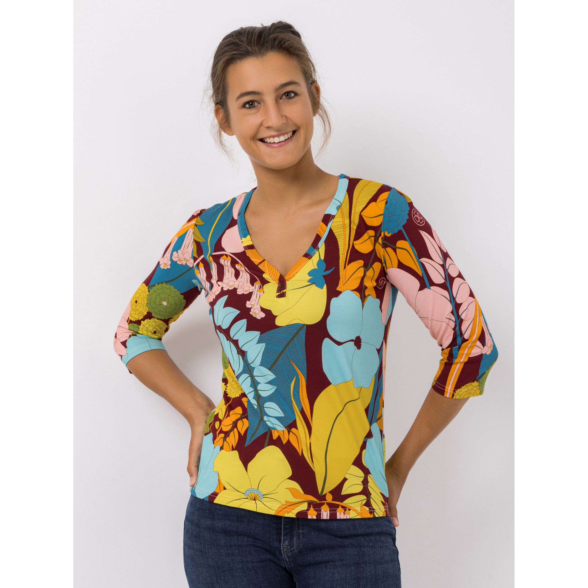 DAWID by Dawid Tomaszewski Shirt, 3/4-Arm Strass-Details figurumspielend