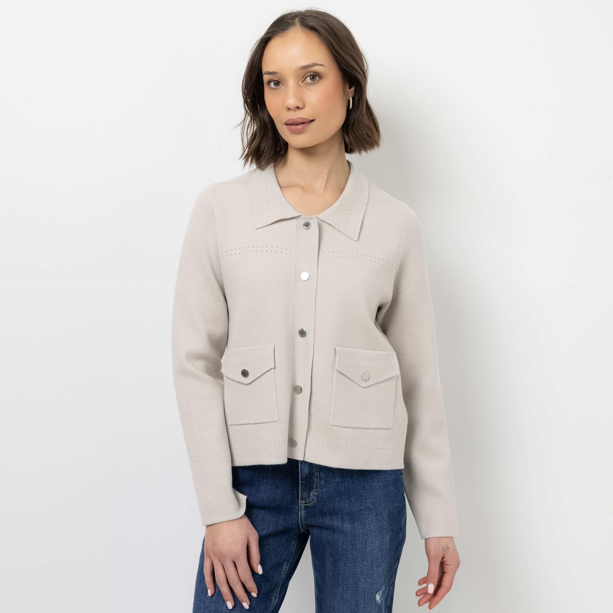 STEFFEN SCHRAUT Cardigan Hemdkragen aufgesetzte Taschen leger weit