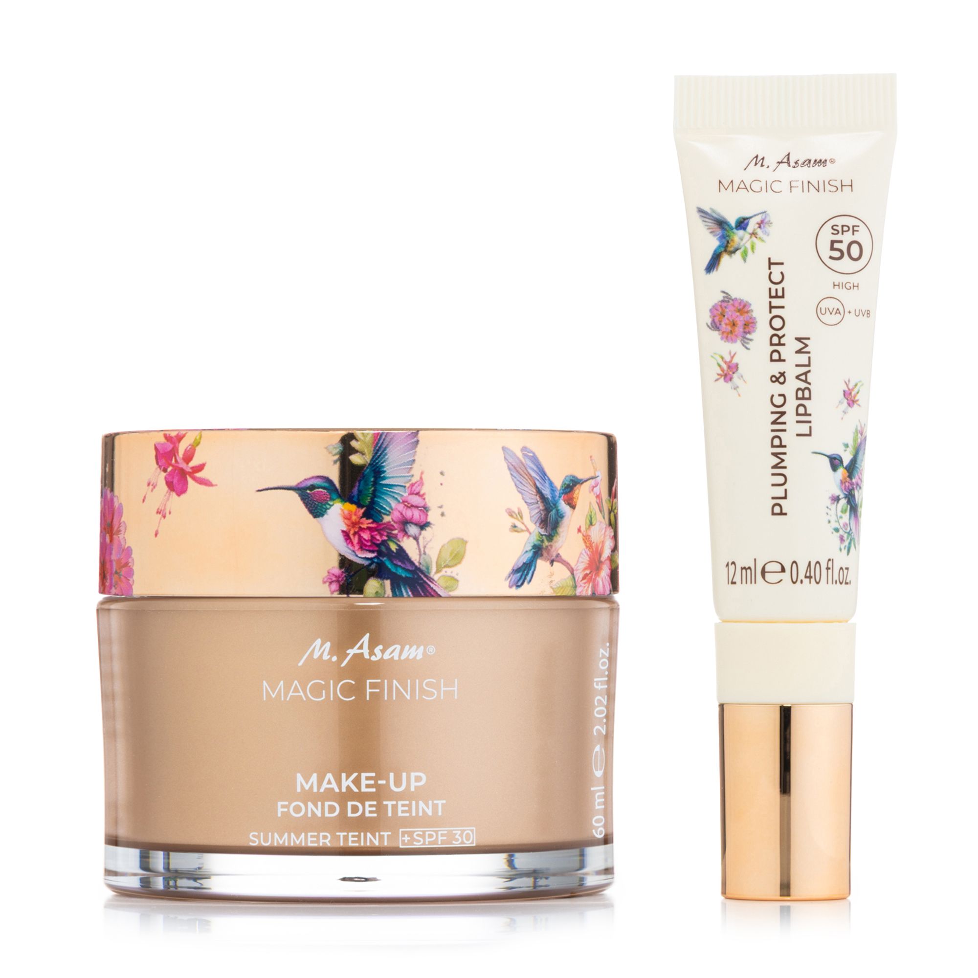 M.ASAM® Magic Finish Make-Up Summer Teint 60ml,Lipbalm 12ml Colibri Edition