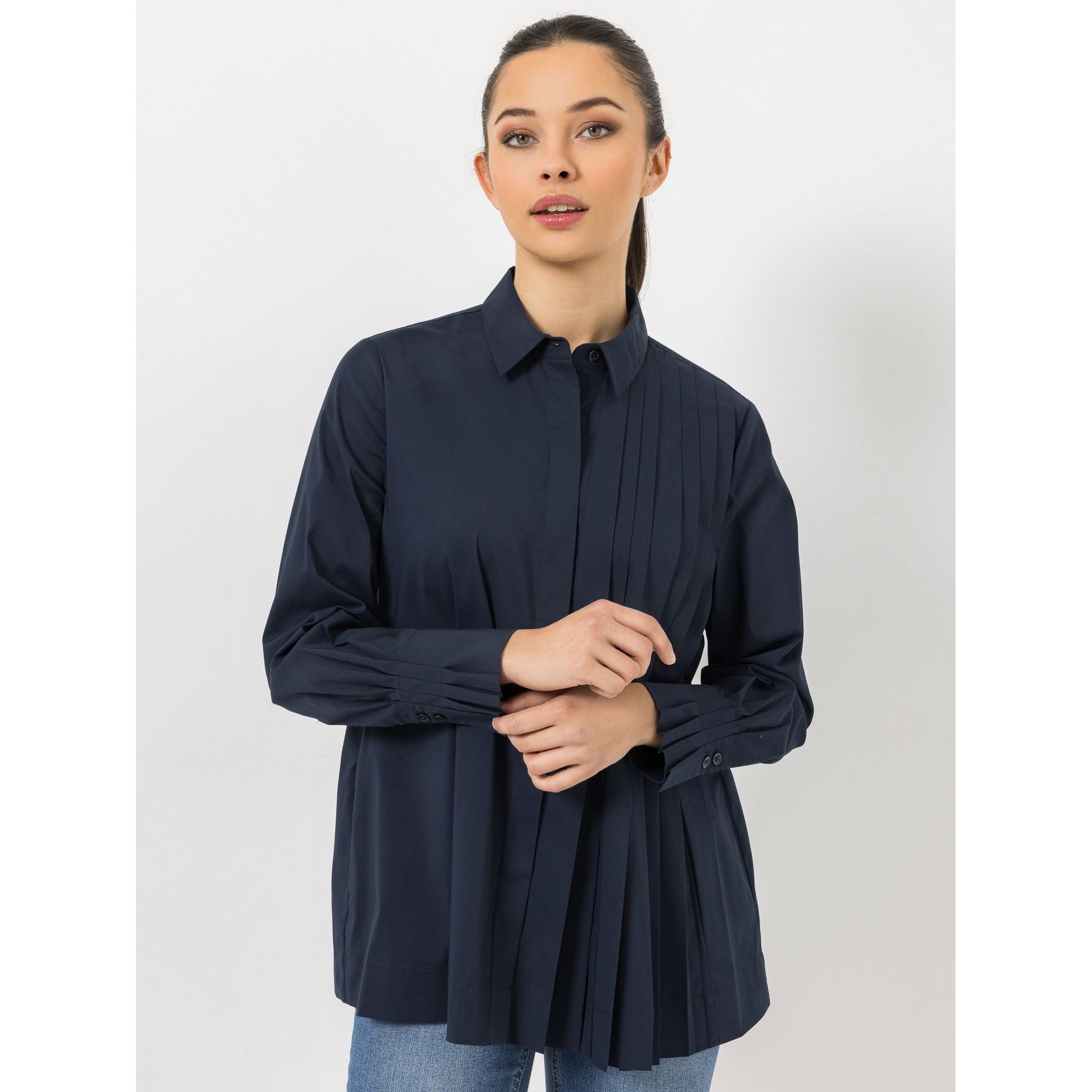 STEFFEN SCHRAUT Bluse, 1/1-Arm Falten-Detail Taschen leger weit