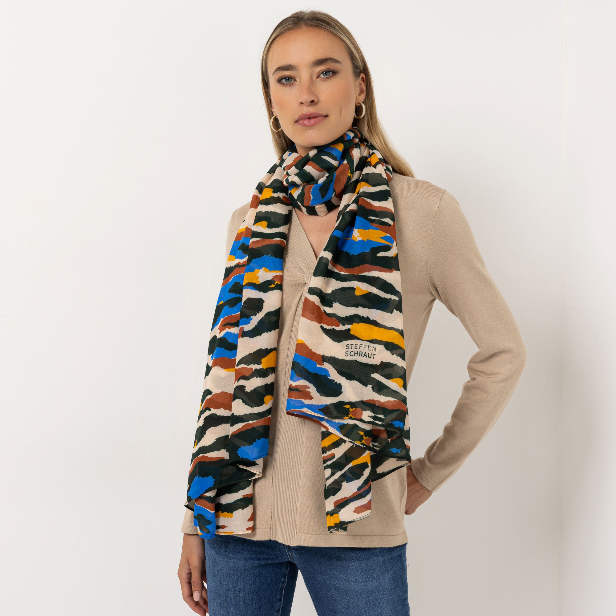 STEFFEN SCHRAUT Tuch Biarritz Animal-Druck aus ECOVERO Viskose ca.100x190cm