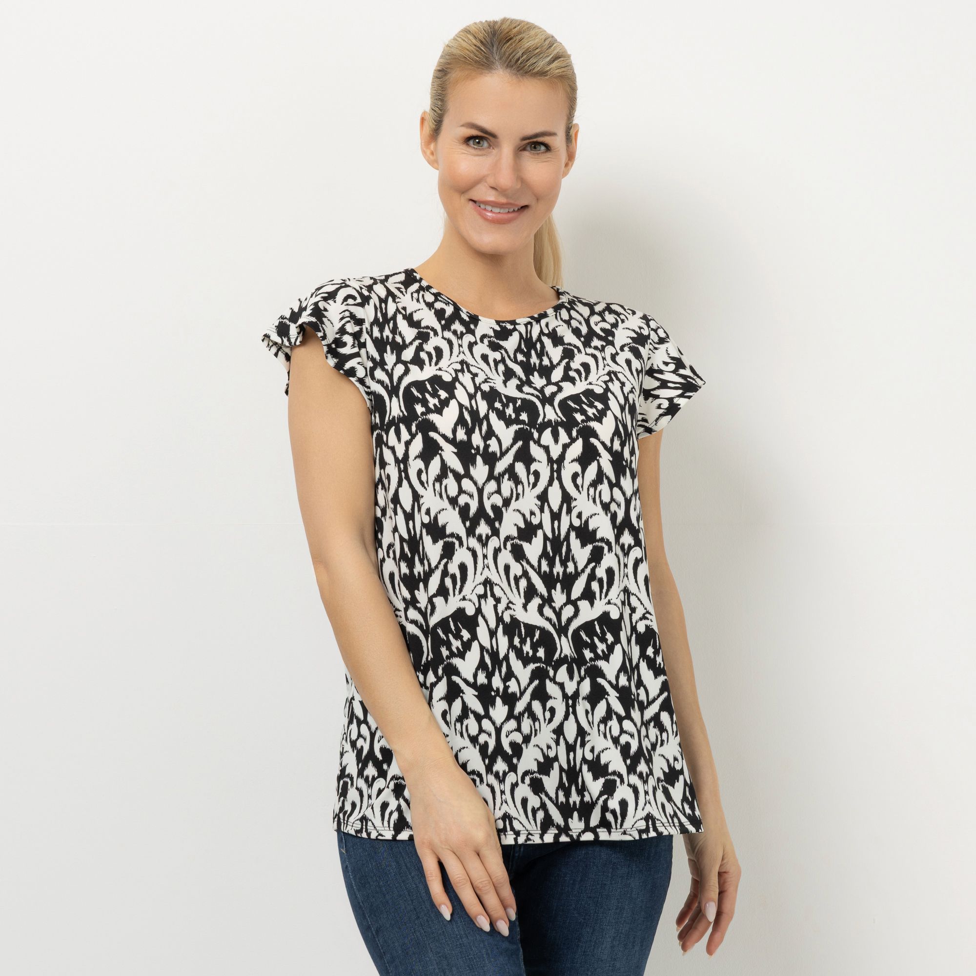 KIM & CO. Shirt, 1/2-Arm Brazil Knit Jersey Rundhalsausschnitt figurumspielend