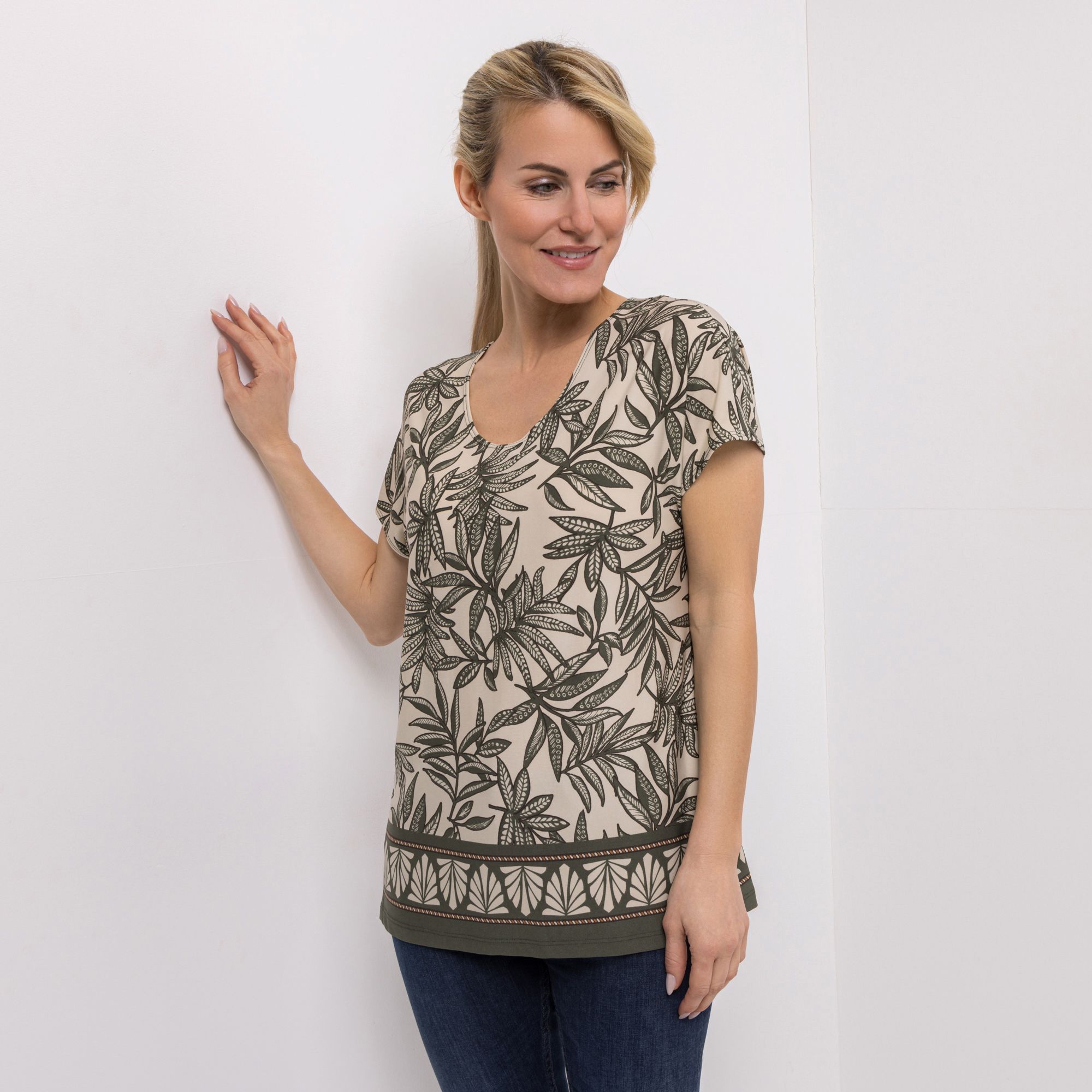 KIM & CO. Shirt, 1/2-Arm Brazil Knit Jersey Bordüren-Druck figurumspielend