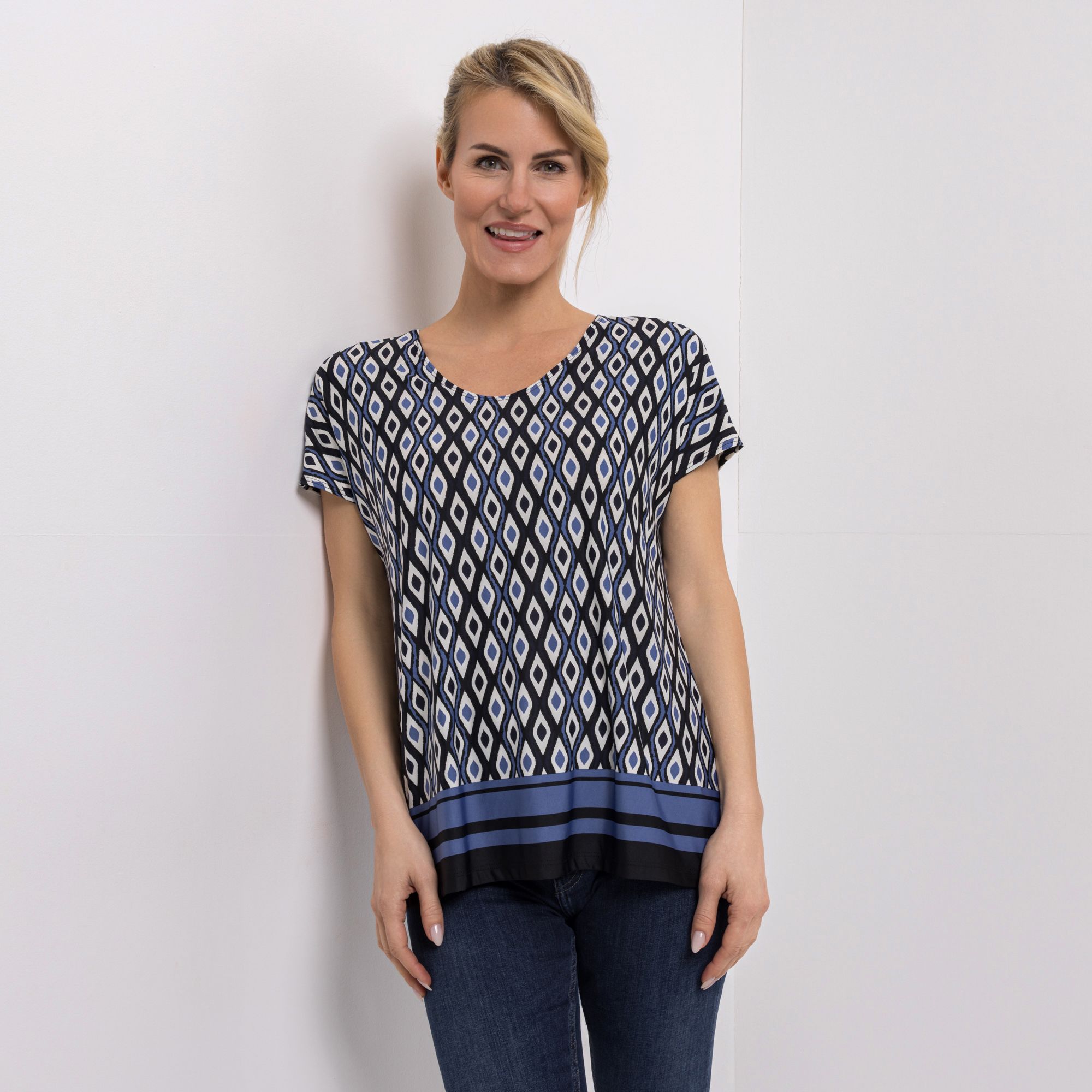 KIM & CO. Shirt, 1/2-Arm Brazil Knit Jersey Bordüren-Druck figurumspielend