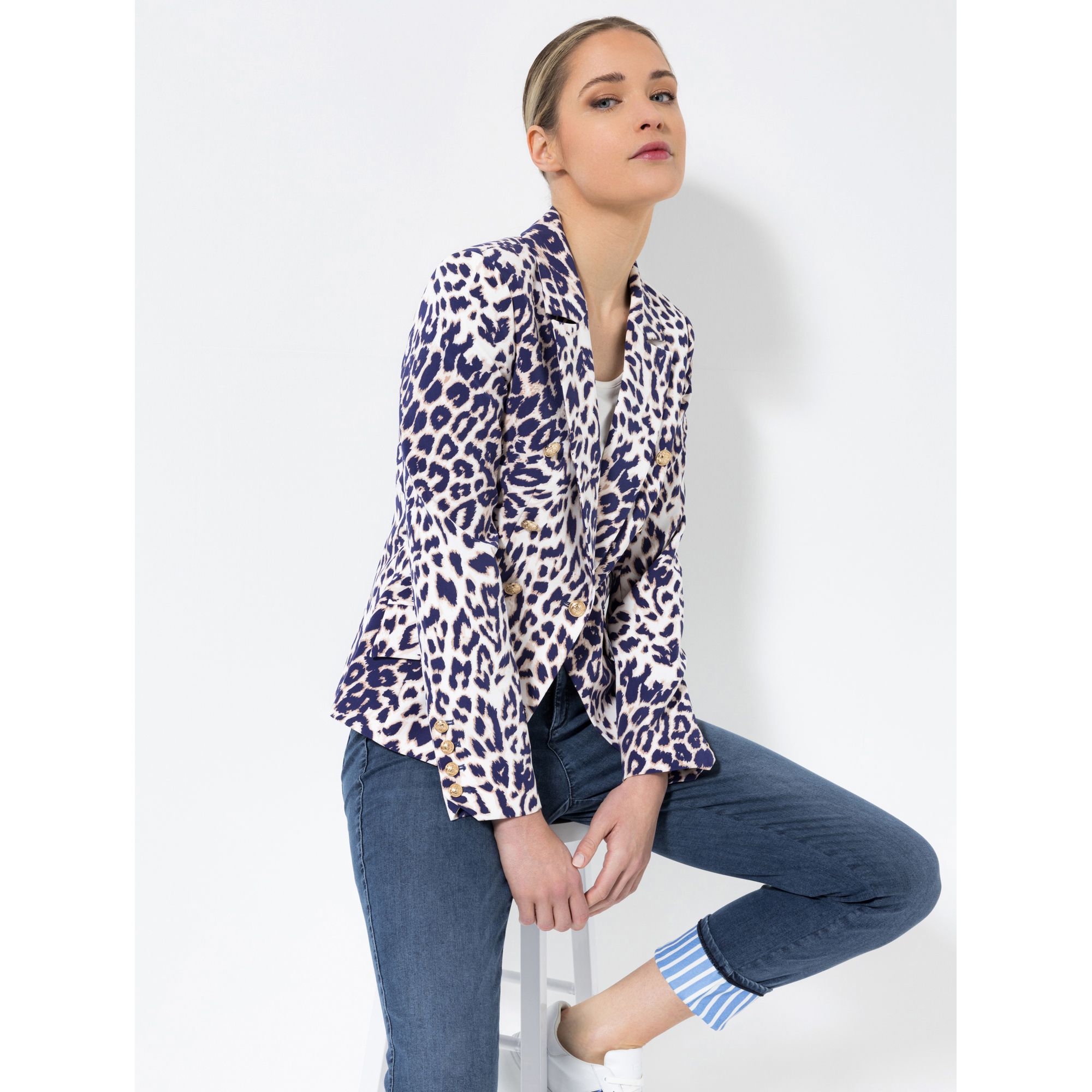 STEFFEN SCHRAUT Blazer, Madrid Schmuckknöpfe Allover-Druck figurbetont