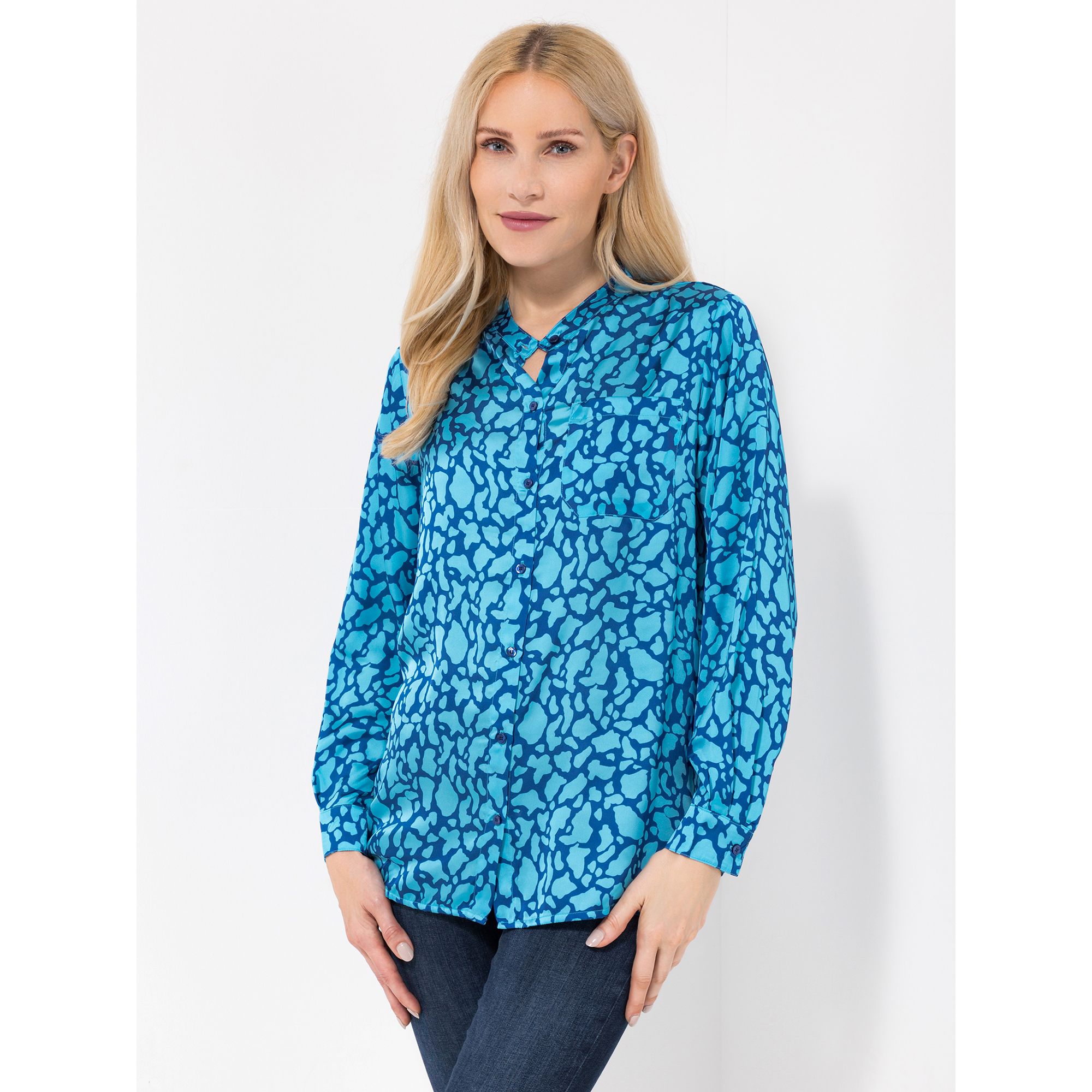 SOULS BY EYWASOULS® Bluse, 1/1 Arm Stehkragen leger weit