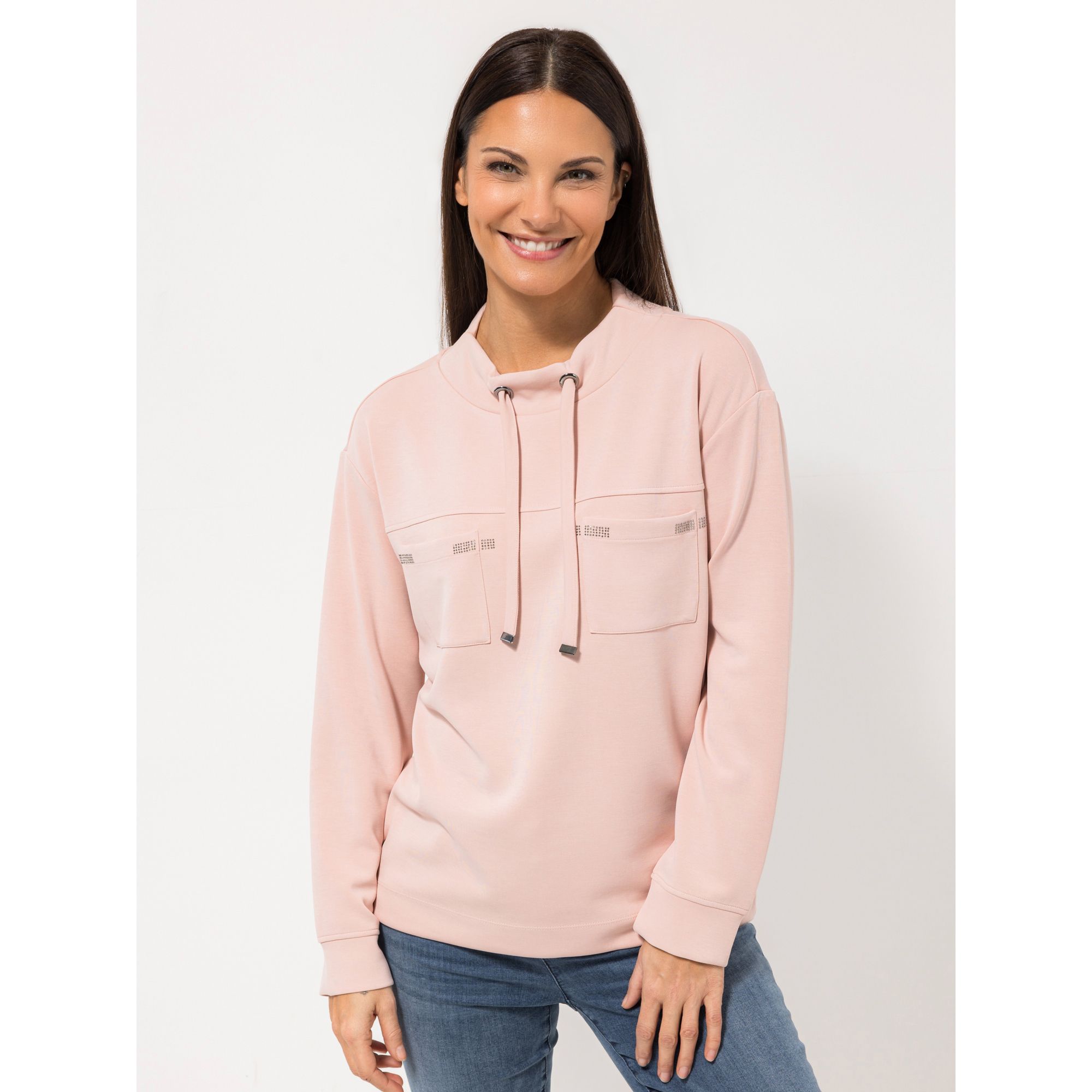 STEFFEN SCHRAUT Sweatshirt, 1/1-Arm Stehkragen mit Kordel leger weit