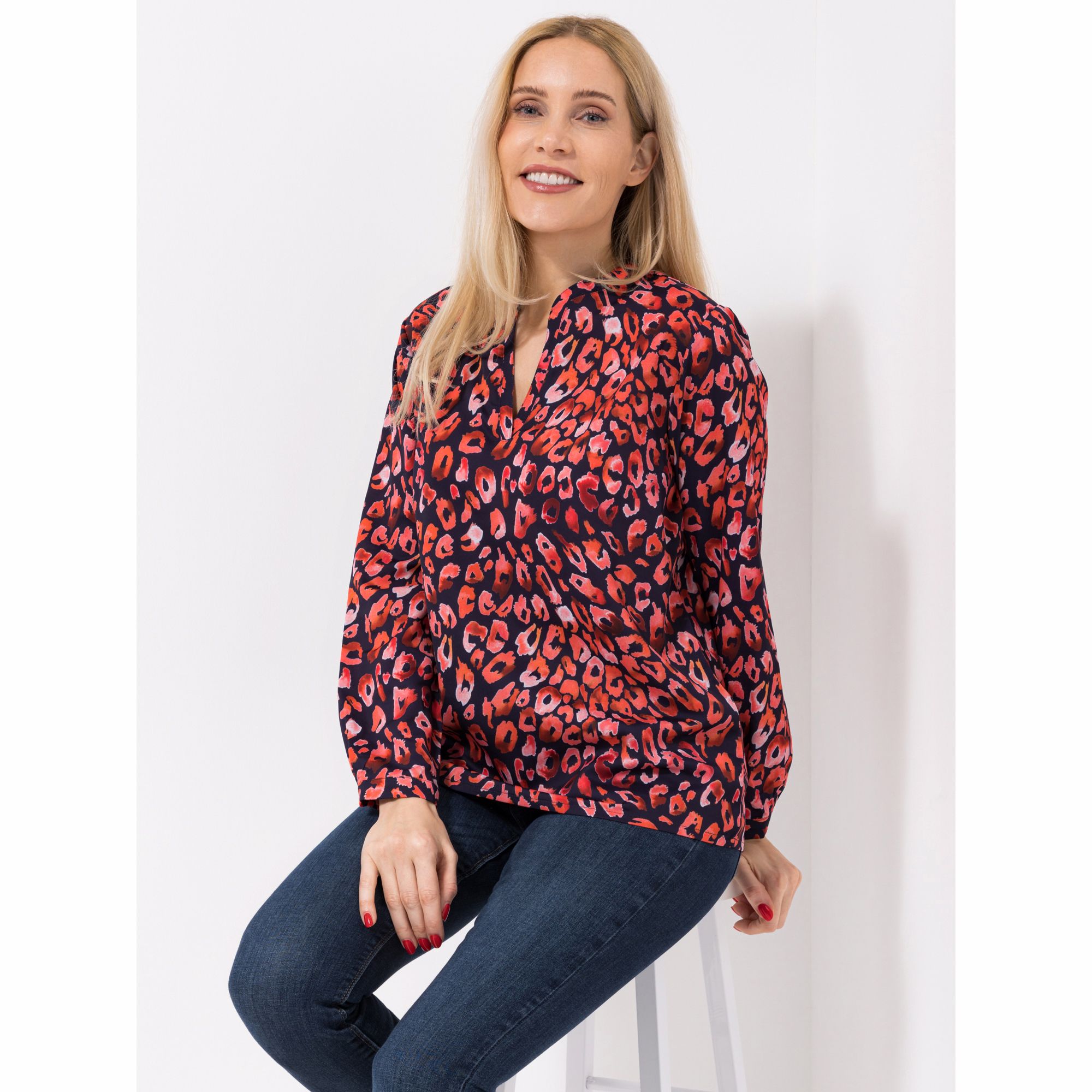 SOULS BY EYWASOULS® Bluse, 1/1 Arm V-Ausschnitt leger weit