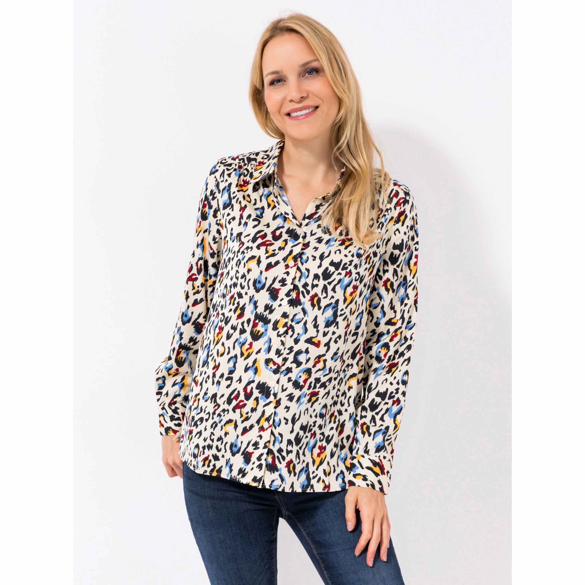 EVA LUTZ Bluse Luzie, 1/1-Arm Kragen Knopfleiste leger weit