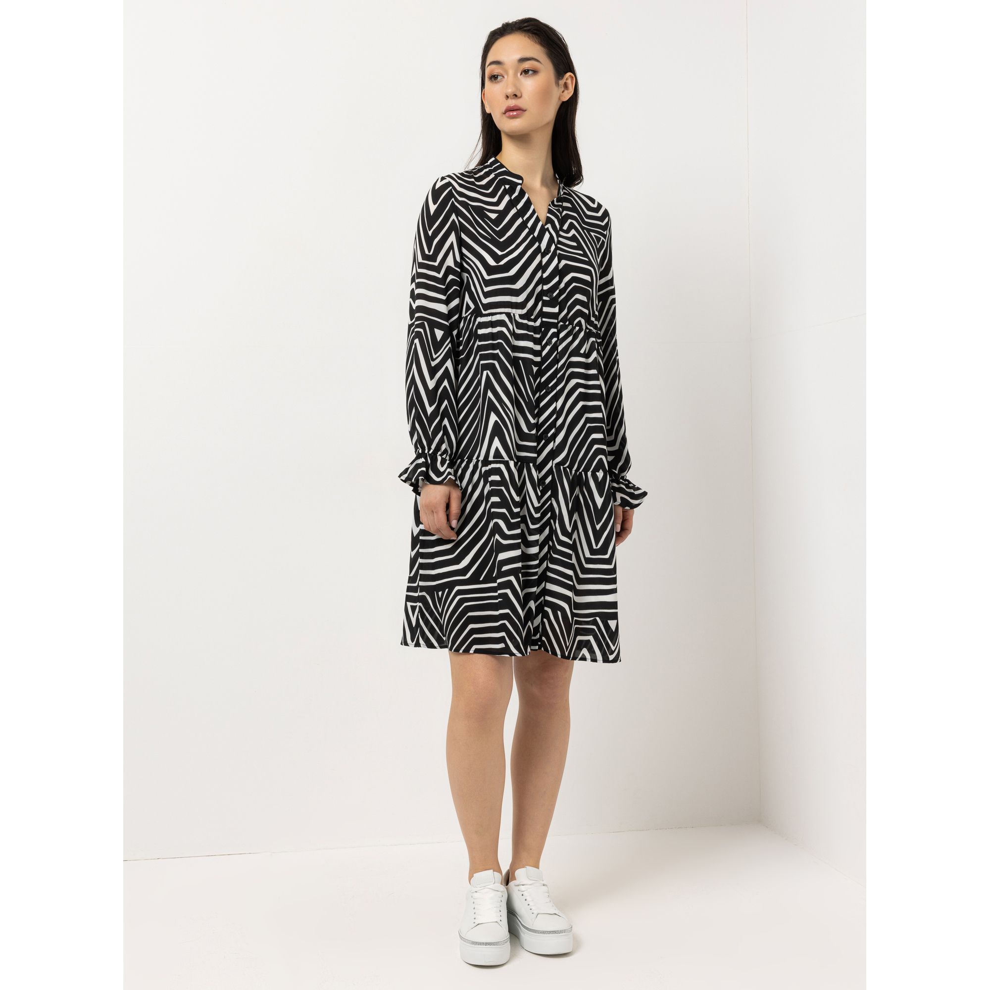 STEFFEN SCHRAUT Kleid Seitennahttaschen elastischer Ärmelsaum figurumspielend