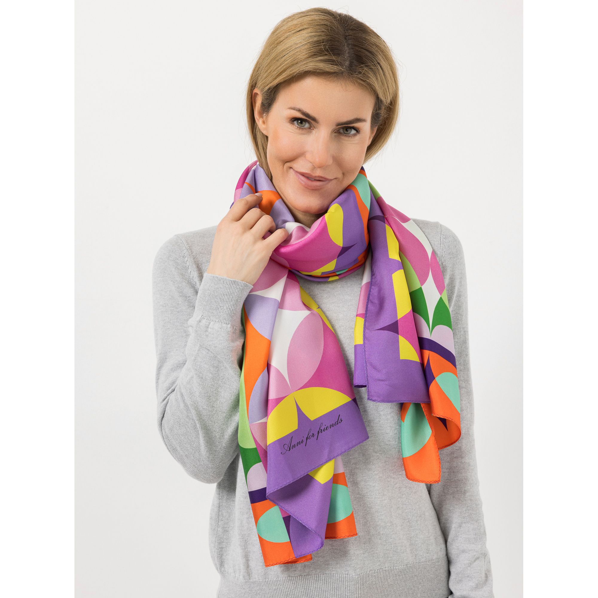 ANNI FOR FRIENDS Seidenschal bedruckt 87 x 175cm
