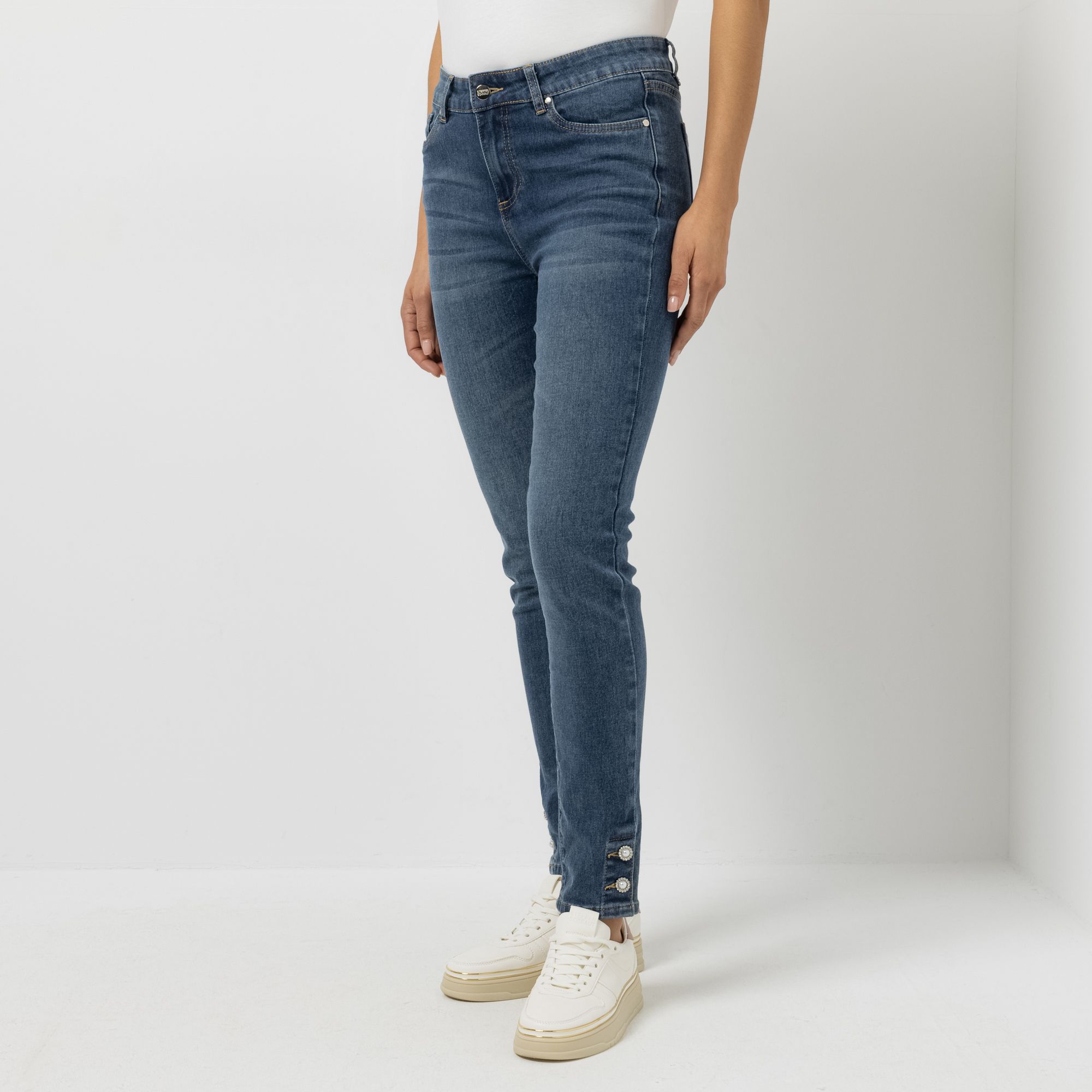 STEFFEN SCHRAUT Jeanshose, 5-Pocket knöchellang Schmuckknöpfe skinny fit