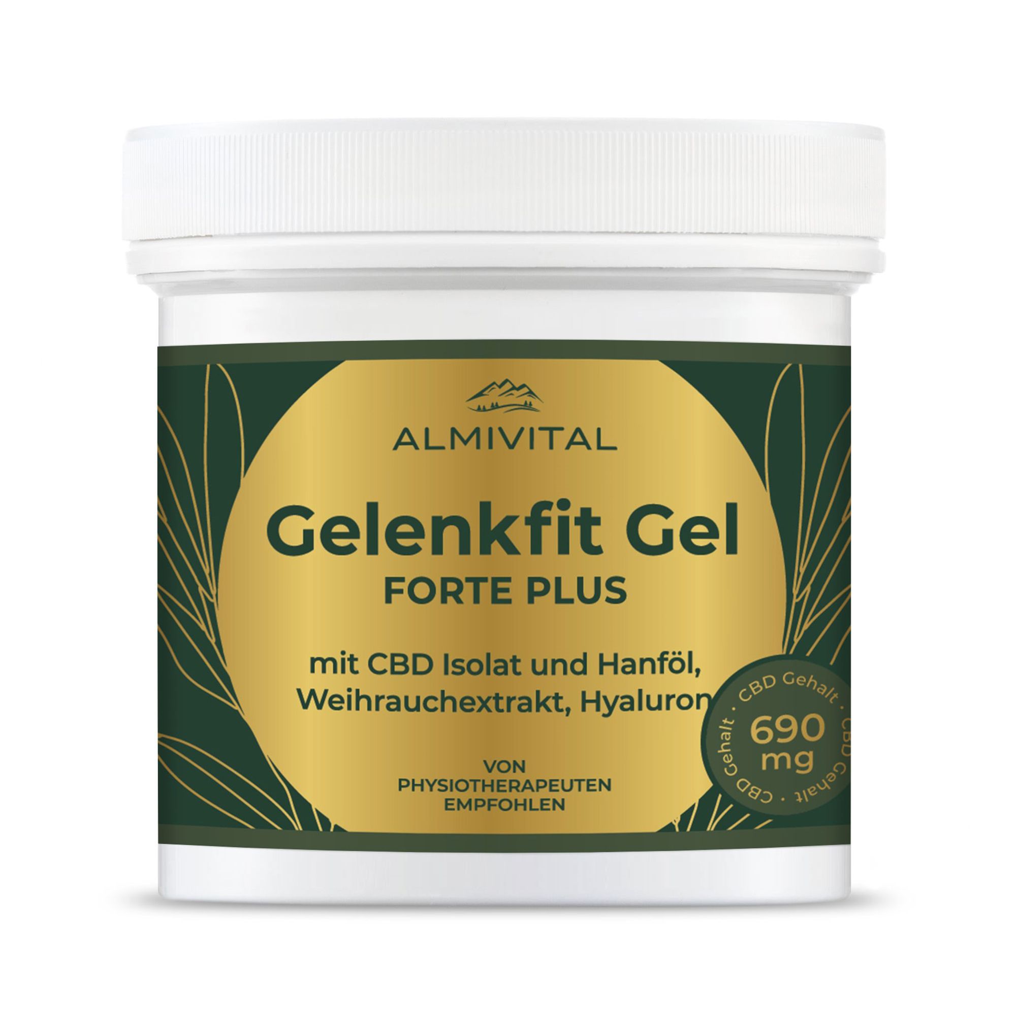 ALMIVITAL Gelenk Fit Gel Forte Plus Weihrauchextrakt Hyaluron, CBD Isolat & Hanföl 250ml