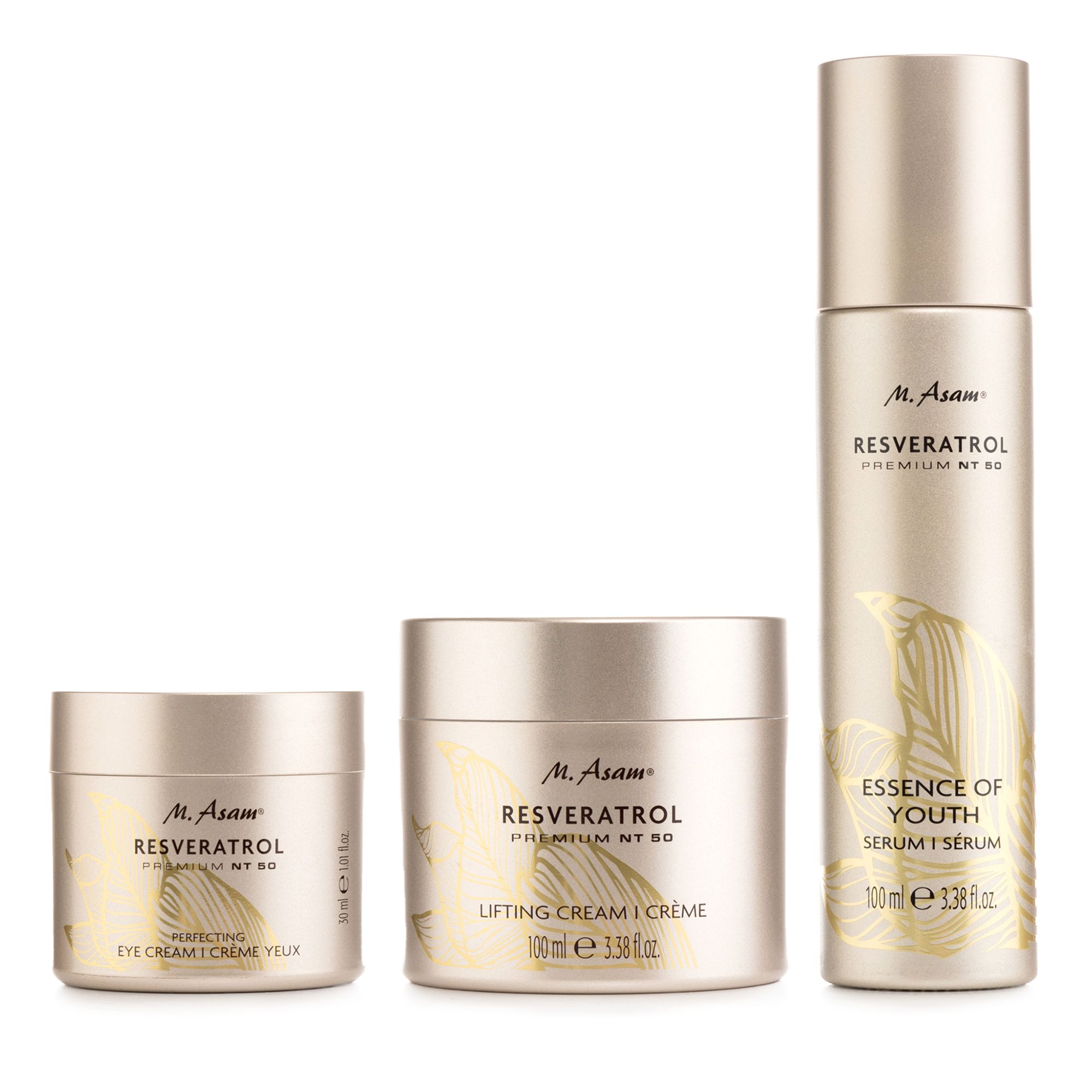 M.ASAM® Resveratrol Premium NT 50 Lifting Cream, Essence of Youth je 100ml,Eye Cream 30ml