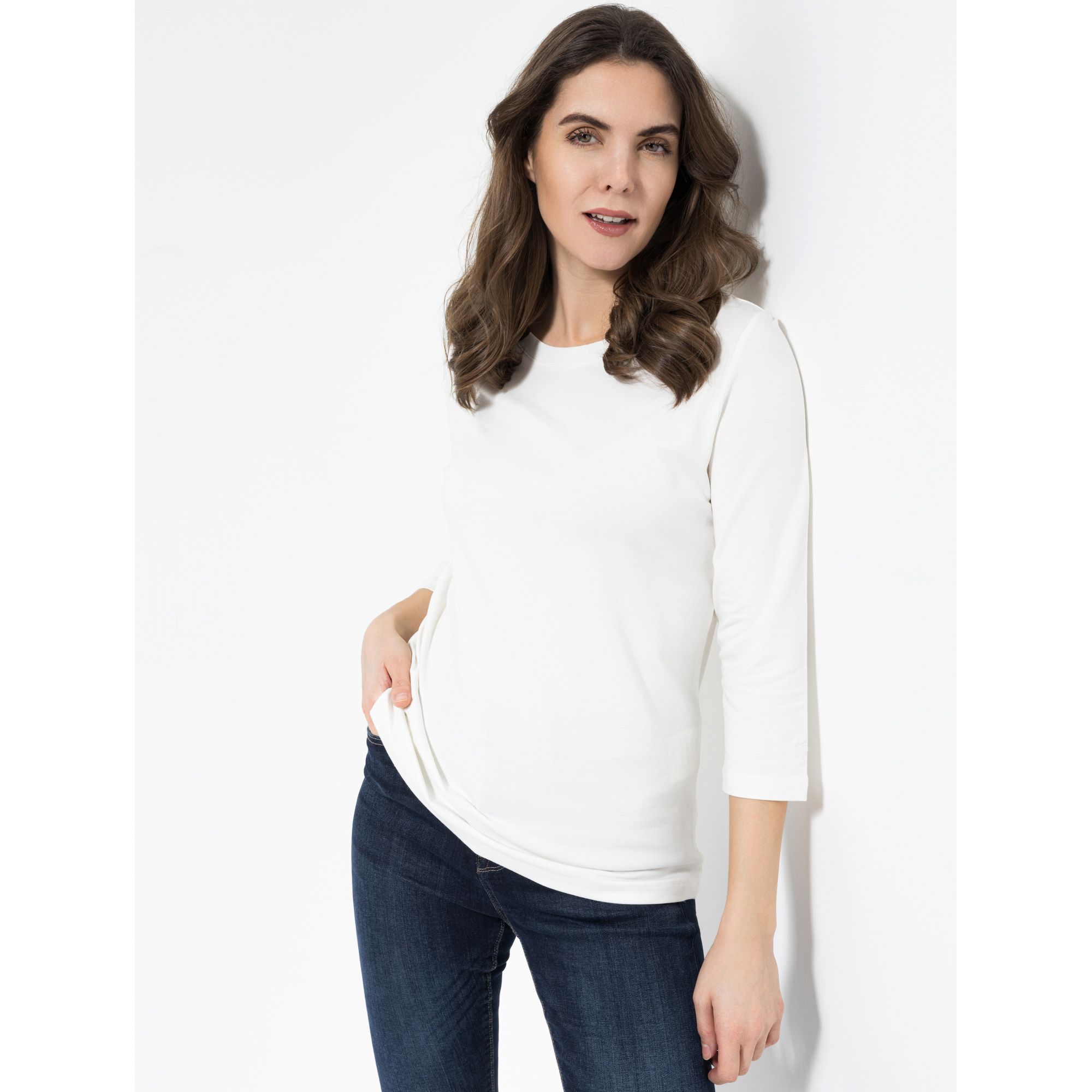 ANNI FOR FRIENDS Shirt, Asta 3/4 Arm Rundhalsausschnitt figurumspielend