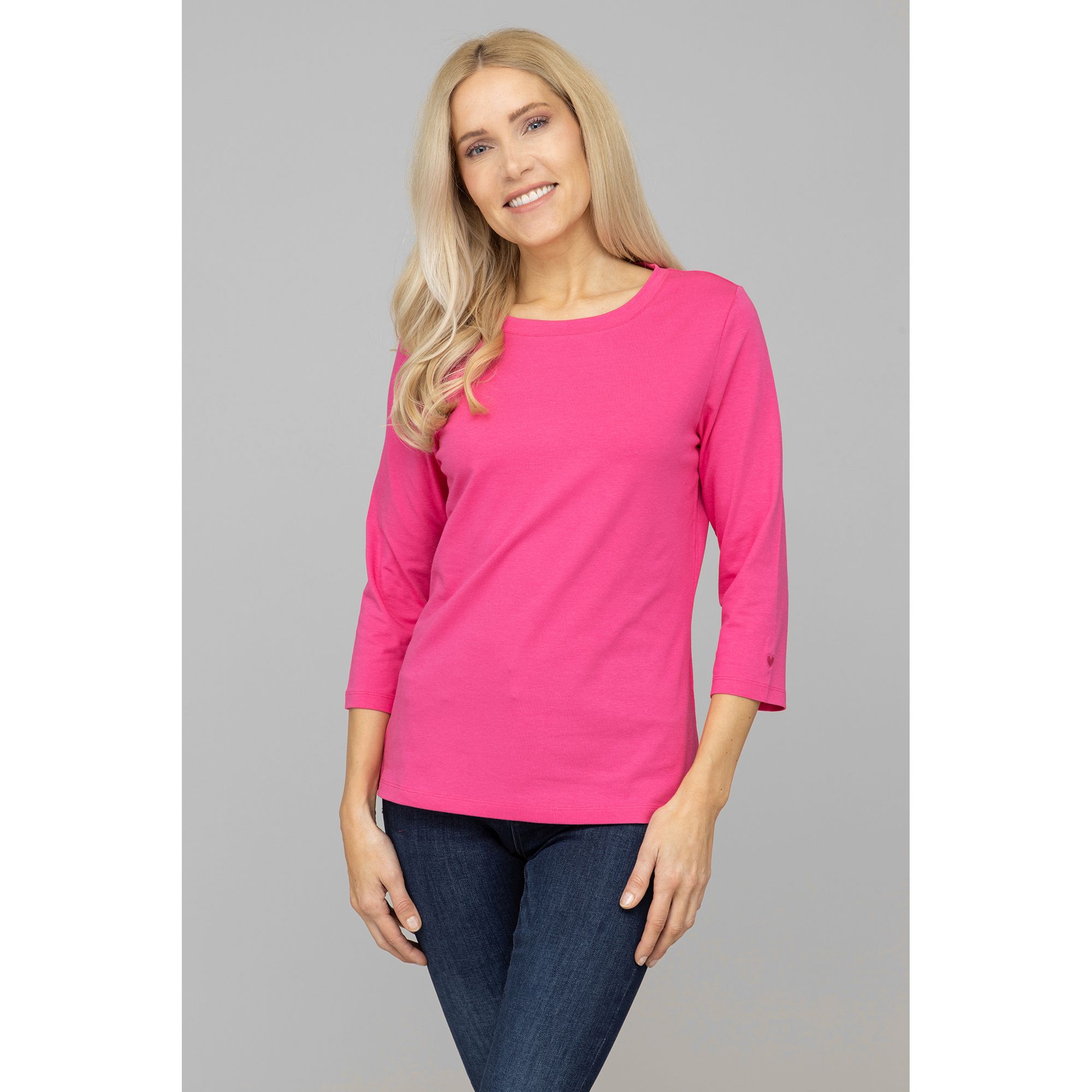 ANNI FOR FRIENDS Shirt, Asta 3/4 Arm Rundhalsausschnitt figurumspielend