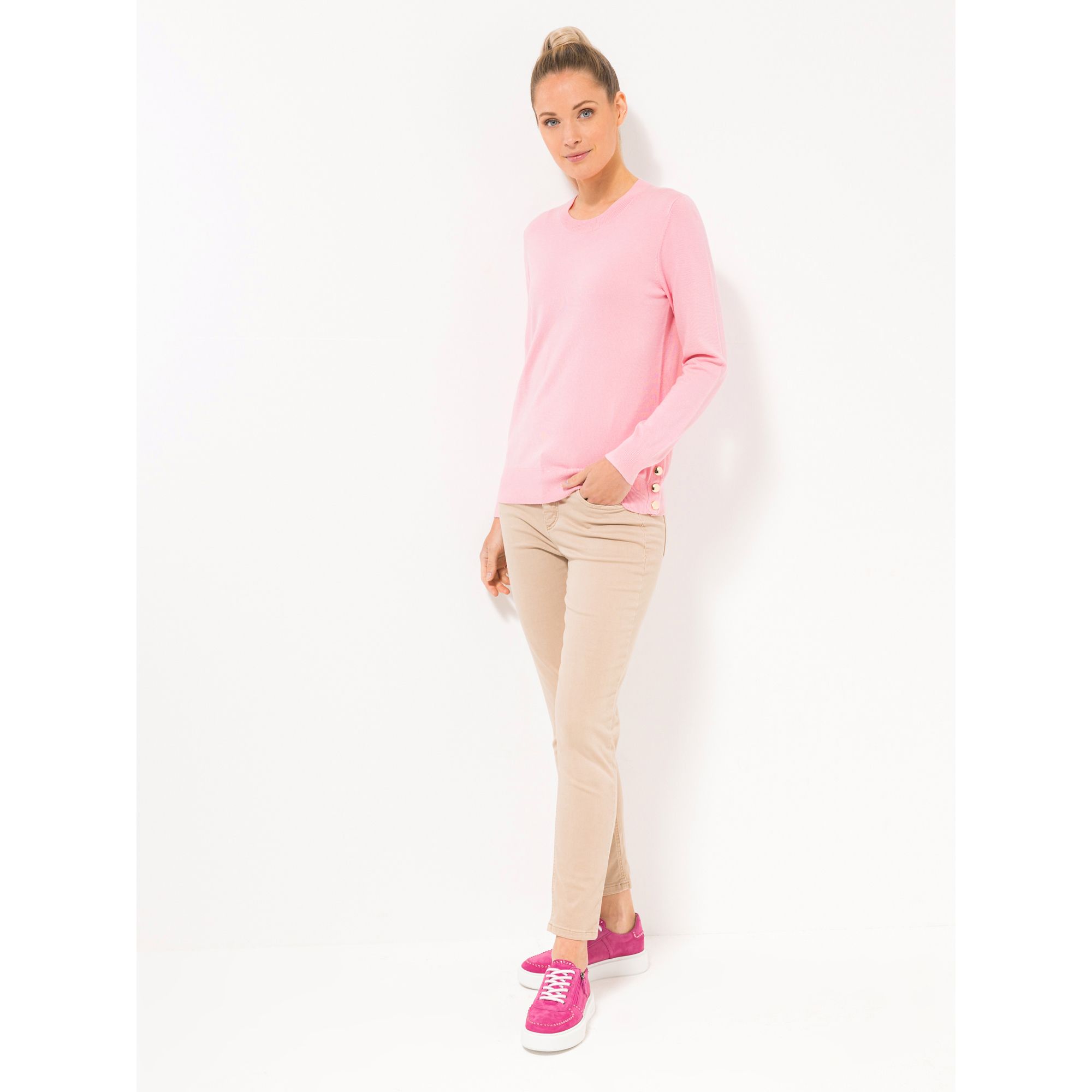 STEFFEN SCHRAUT Pullover Lille Feinstrick Zier-Knöpfe figurbetont