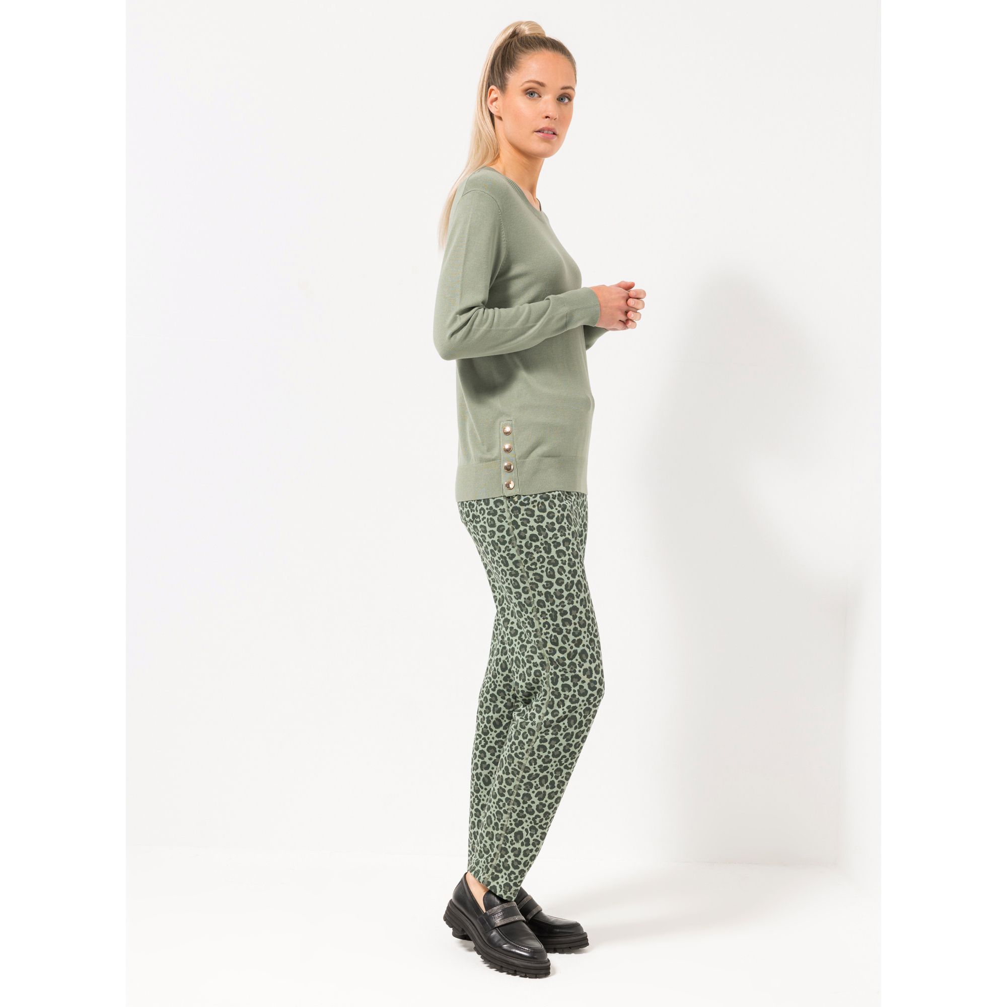 STEFFEN SCHRAUT Pullover Lille Feinstrick Zier-Knöpfe figurbetont