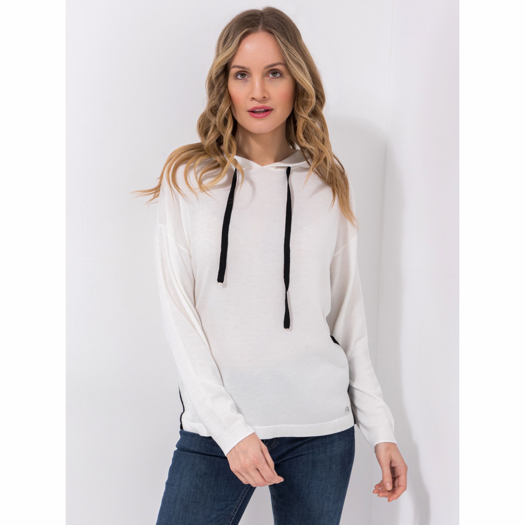 EVA LUTZ Pullover, Langarm Kapuze, Tunnelzug mit ECOVERO Viskose figurumspielend