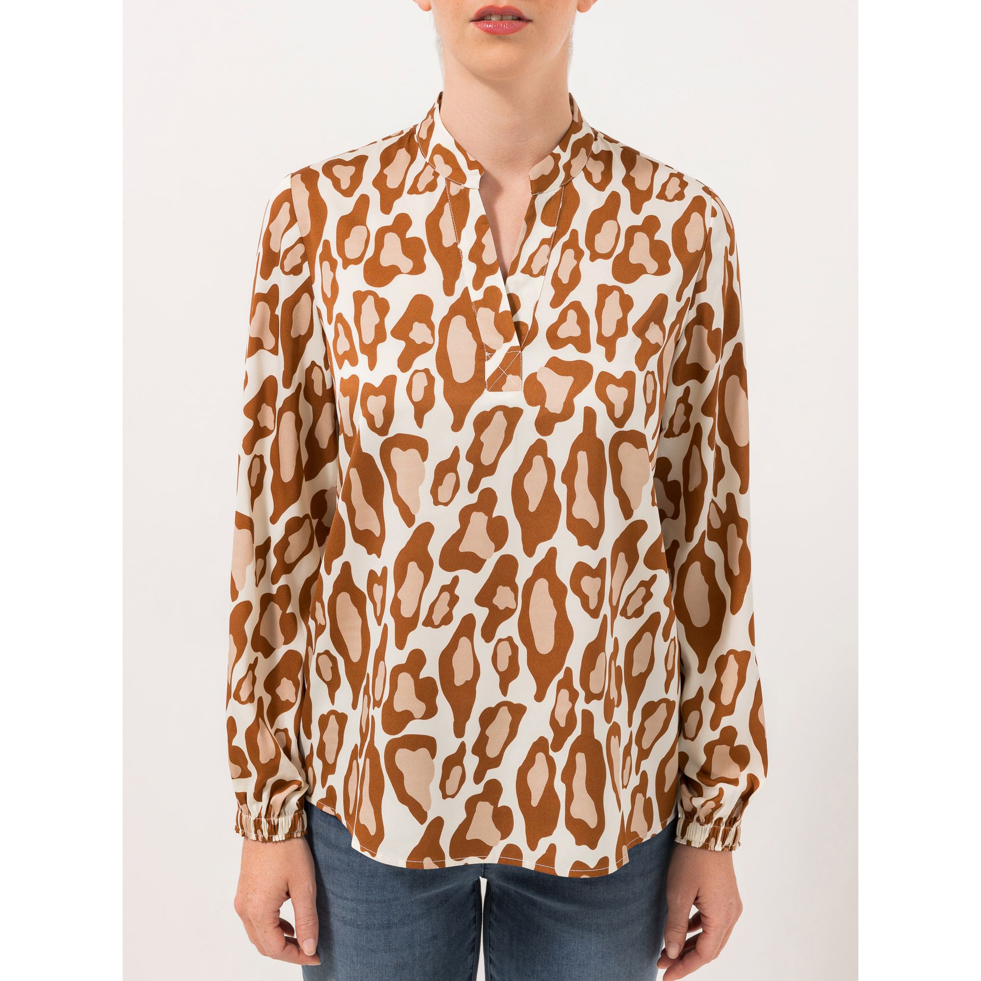 STEFFEN SCHRAUT Bluse Stehkragen mit V-Ausschnitt leger weit