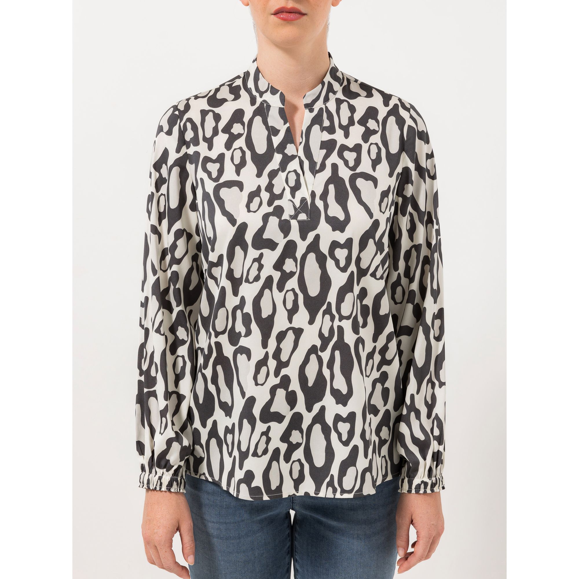 STEFFEN SCHRAUT Bluse Stehkragen mit V-Ausschnitt leger weit